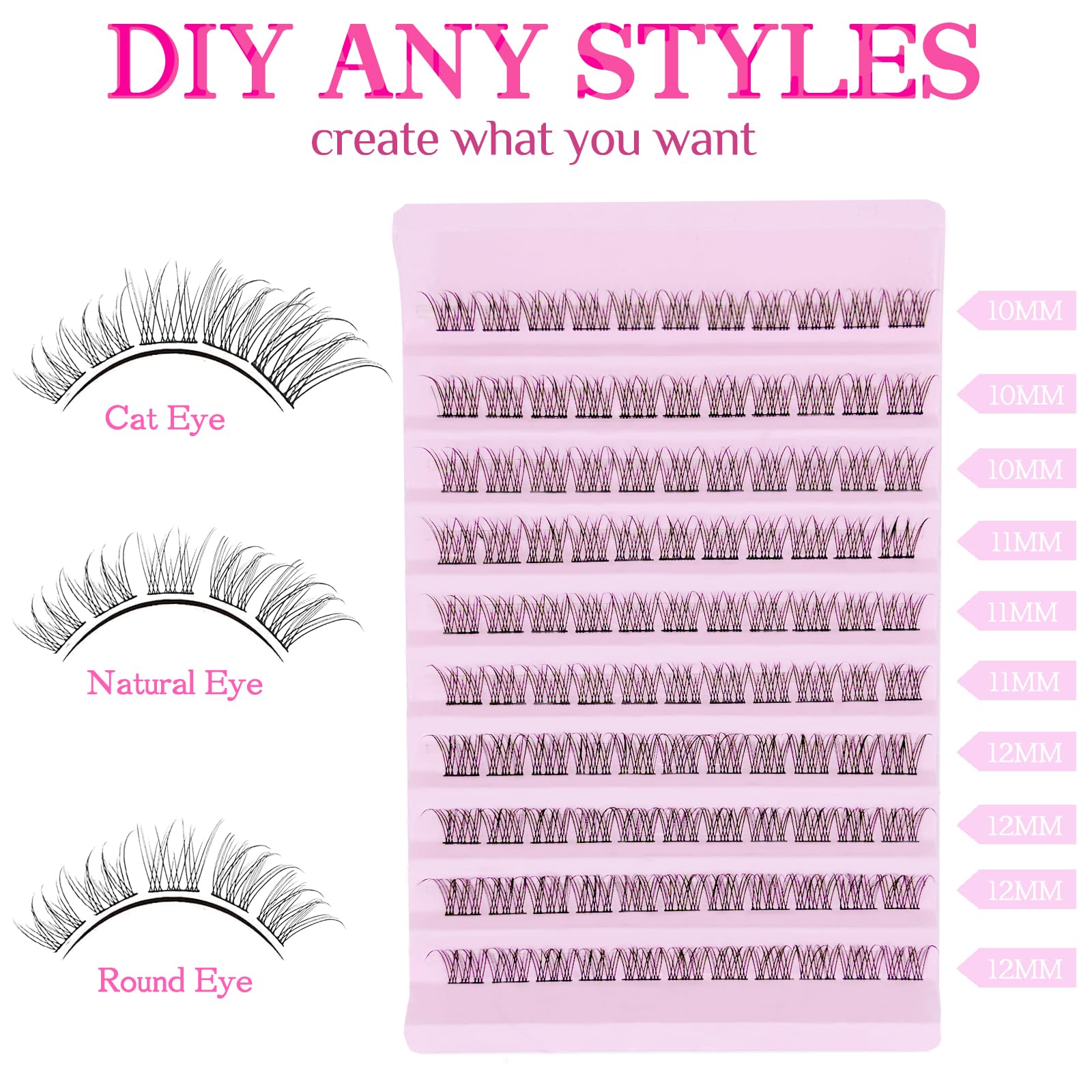 SLSXNL thin band lash clusters for comfortable wear