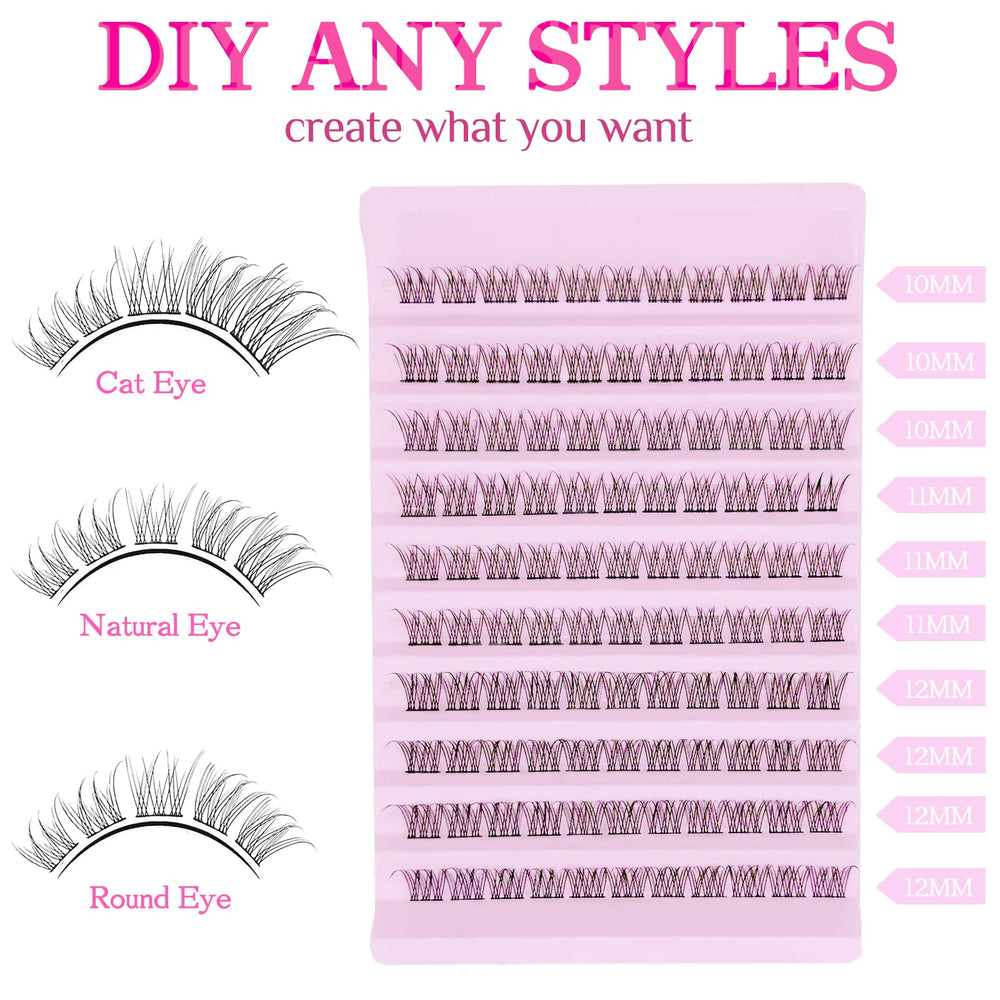 SLSXNL thin band lash clusters for comfortable wear