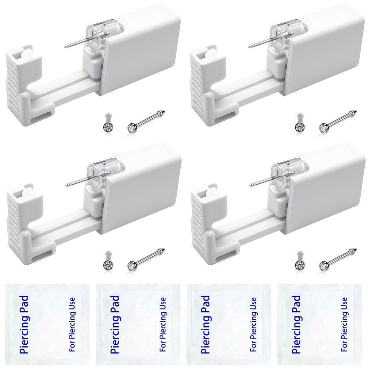 SLVIEKAE nose piercing kit 4-pack for at-home convenience