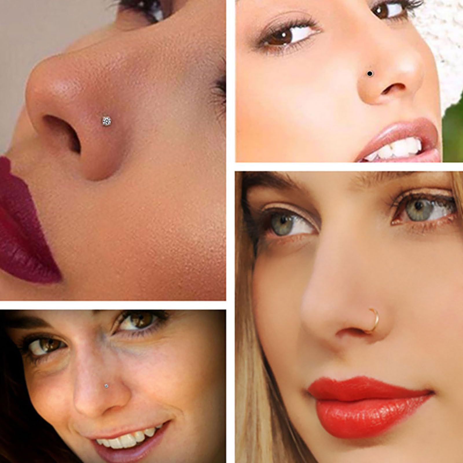 SLVIEKAE silver nose stud detail adds subtle sparkle