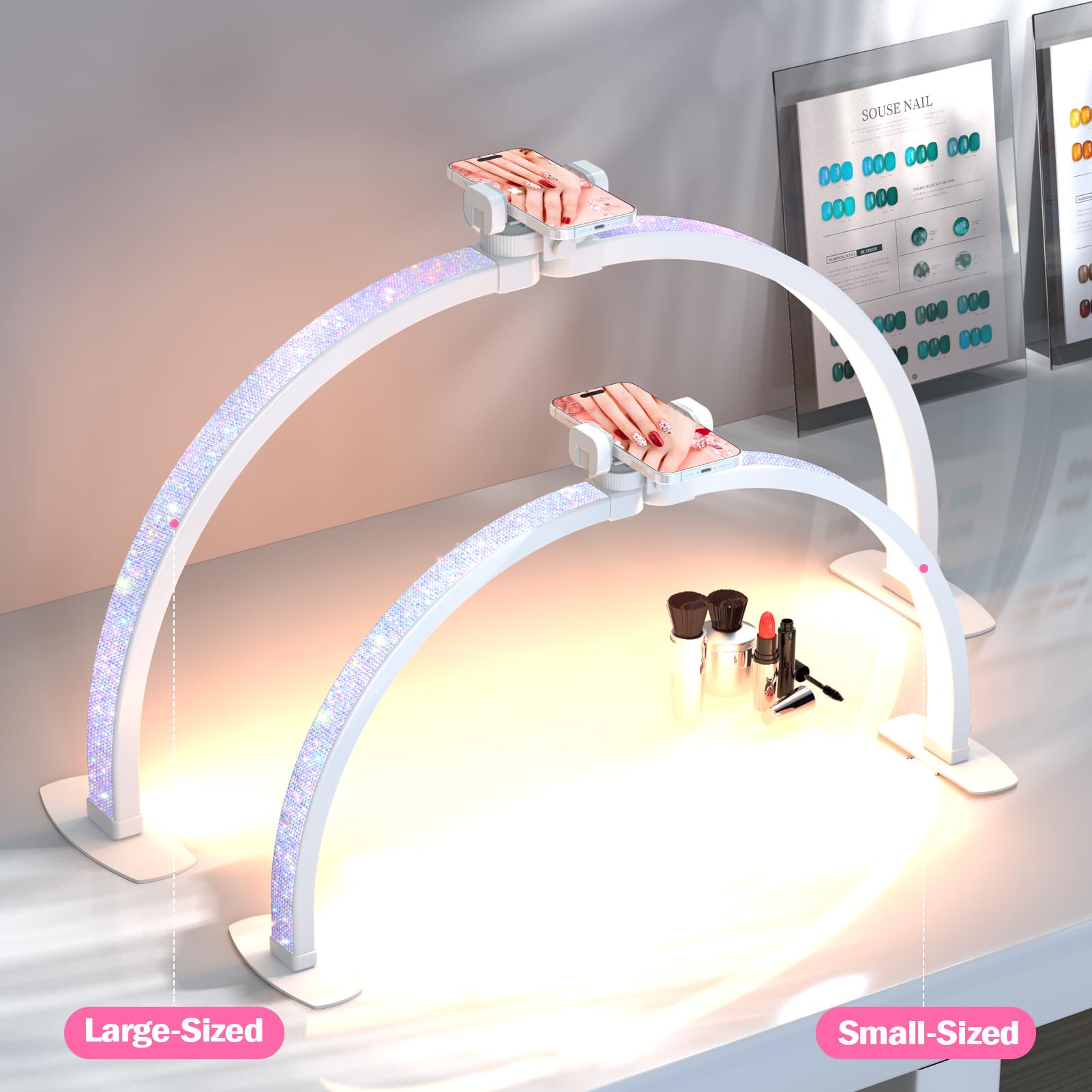 SLYFTE professional nail studio light in action at a manicure table