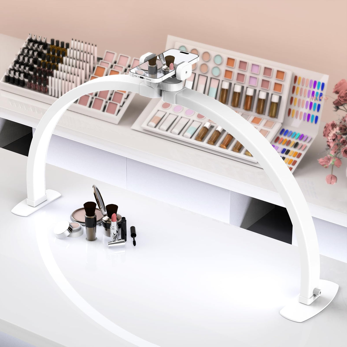 SLYFTE premium half moon LED light for nail desk with shadow-free precision
