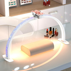 SLYFTE professional half moon nail desk light with rhinestone arch for precise gel art