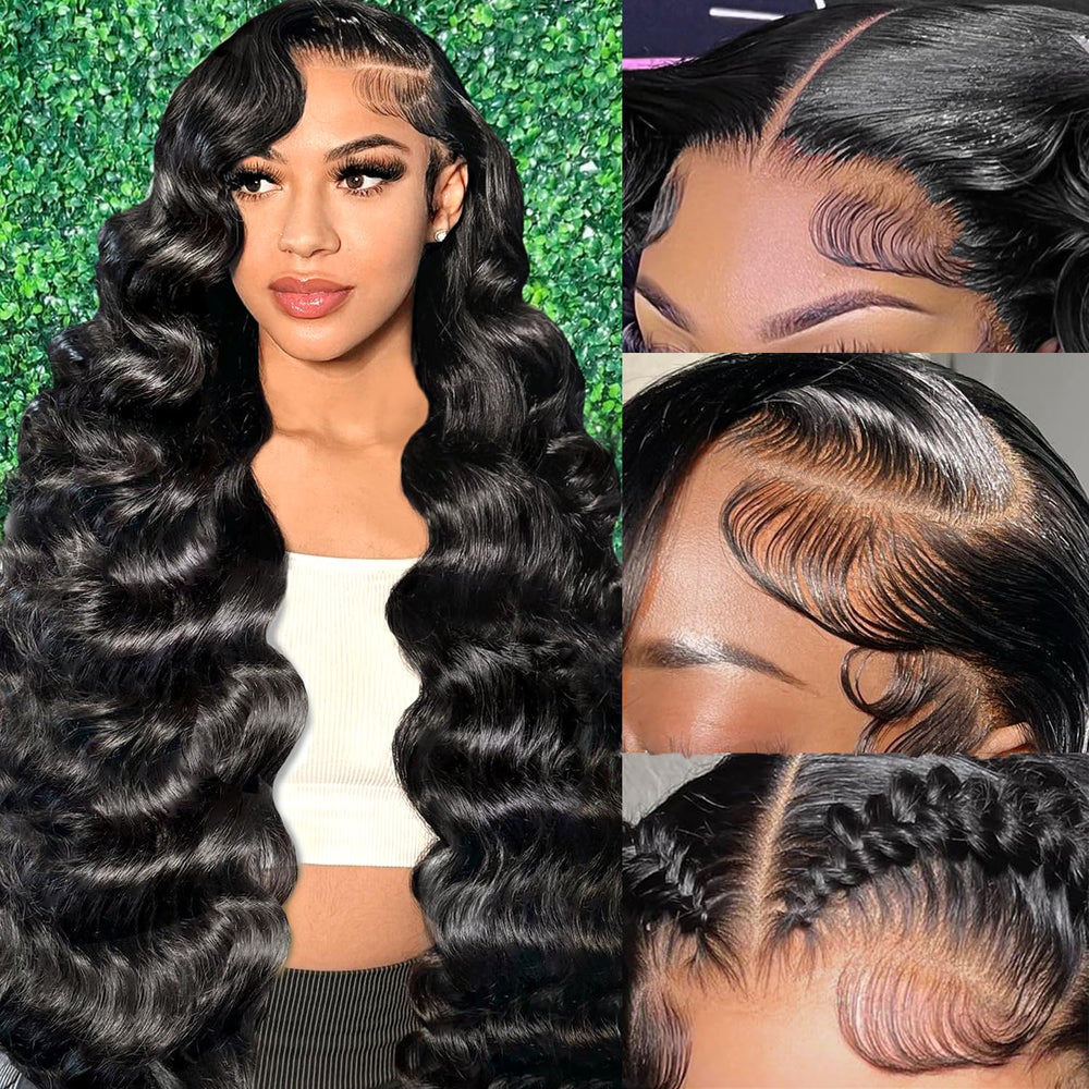 Smabuity 13x6 body wave lace front wig with natural hairline for easy daily styling.