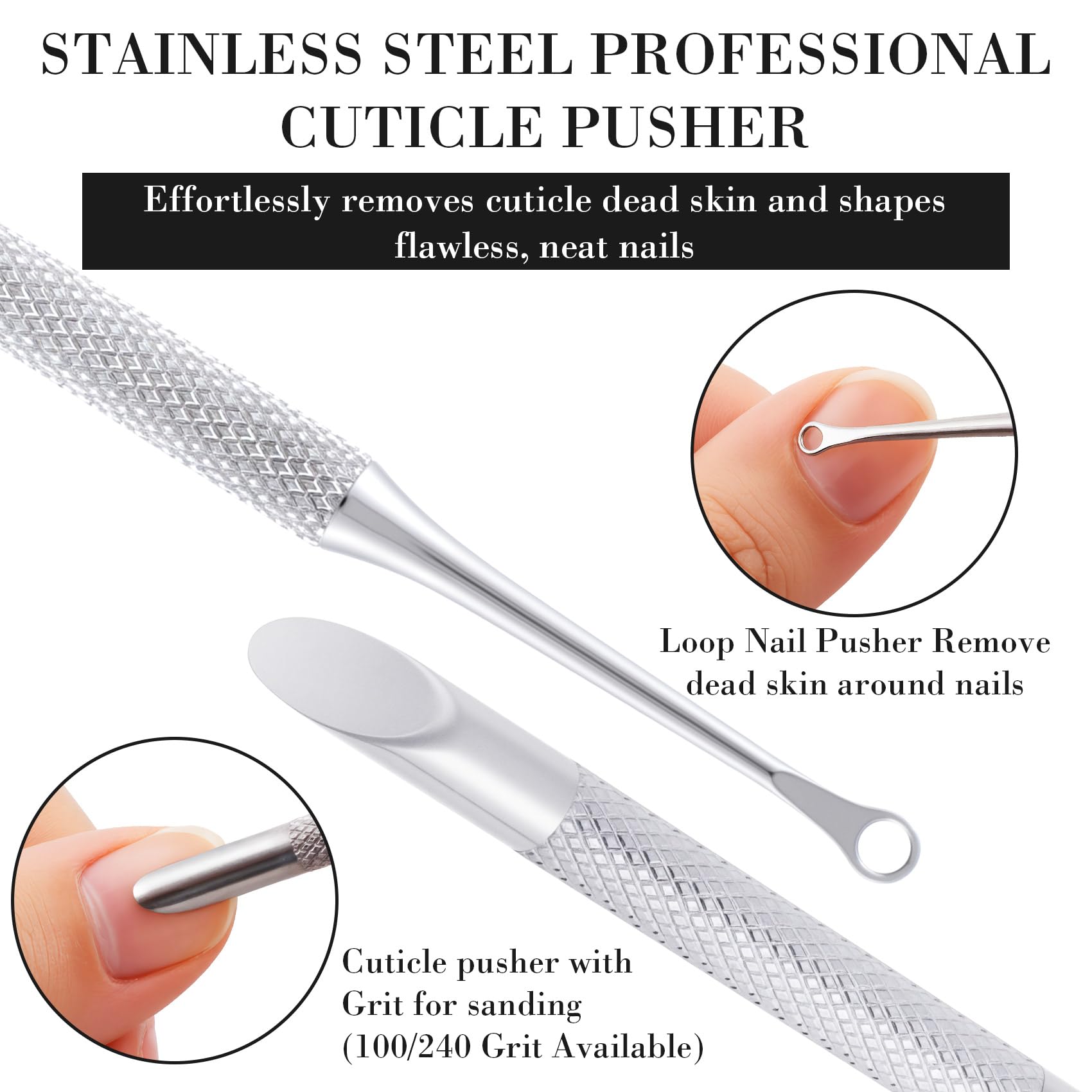 SmallCat cuticle pusher sloping end detail for stubborn edges