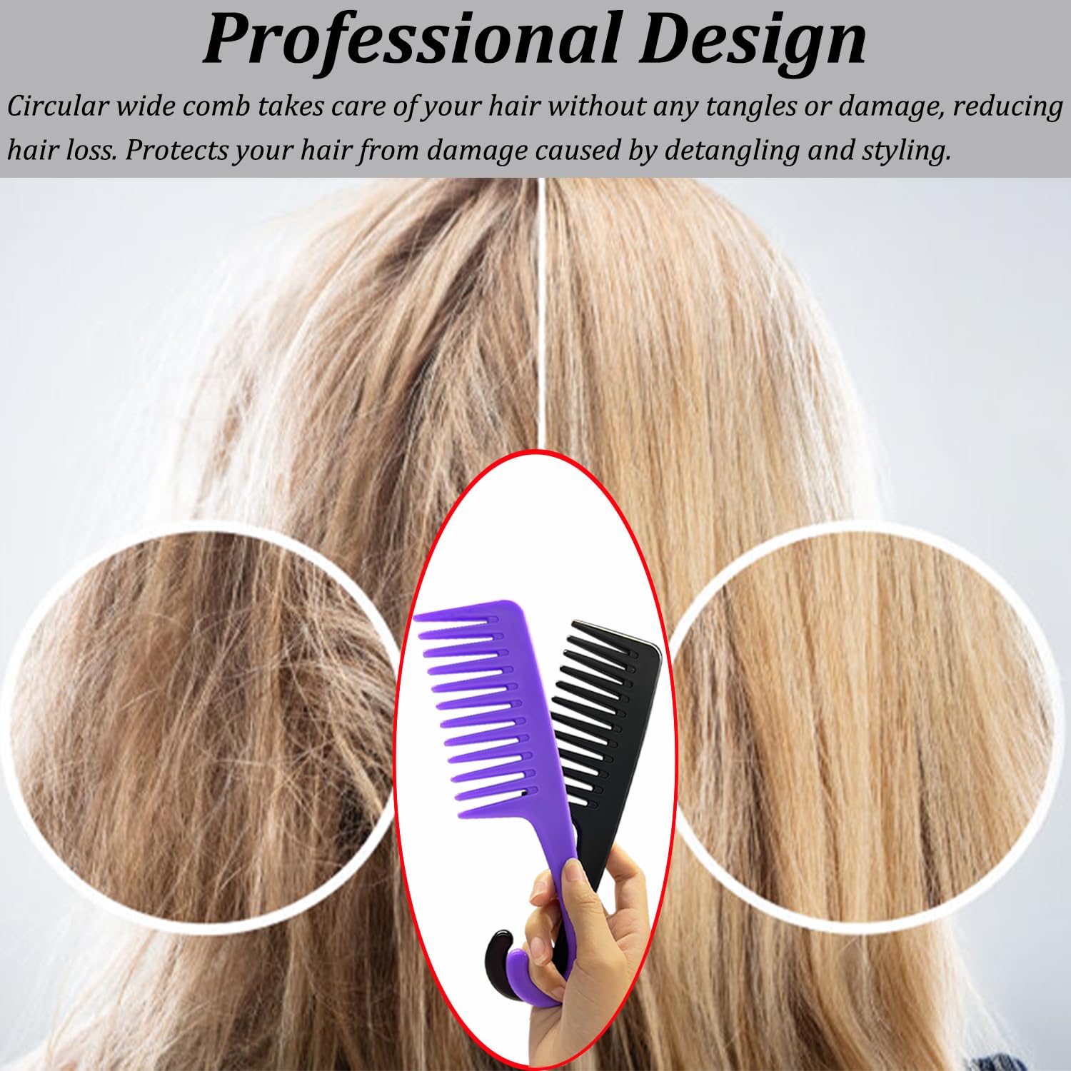 SmaringWing anti-static plastic comb to reduce frizz while detangling