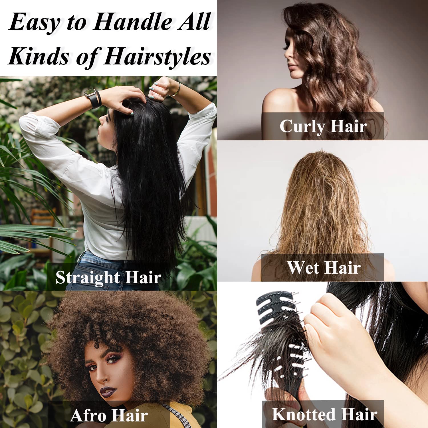 SmaringWing curly hair shower comb used to detangle curls in bath