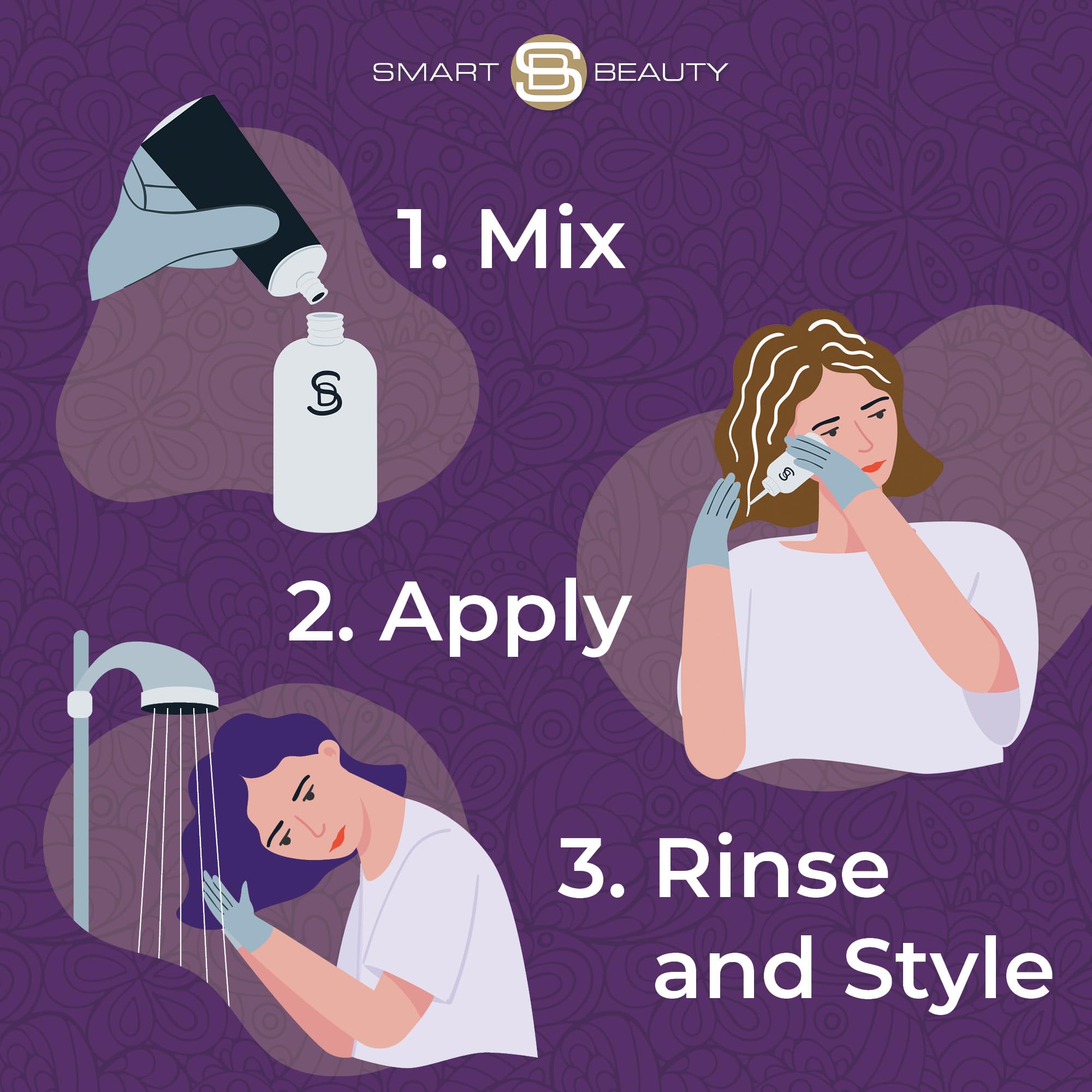 Smart Beauty precision nozzle demonstrates controlled, non-drip hair dye application