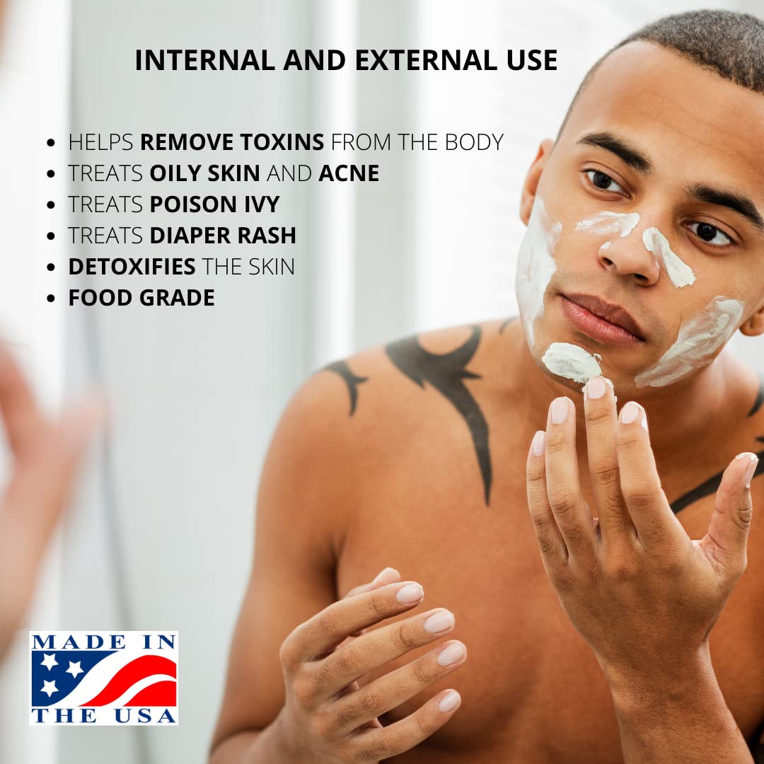 SMART SOLUTIONS Calcium Bentonite Clay mixed with water forms a gentle facial mask.