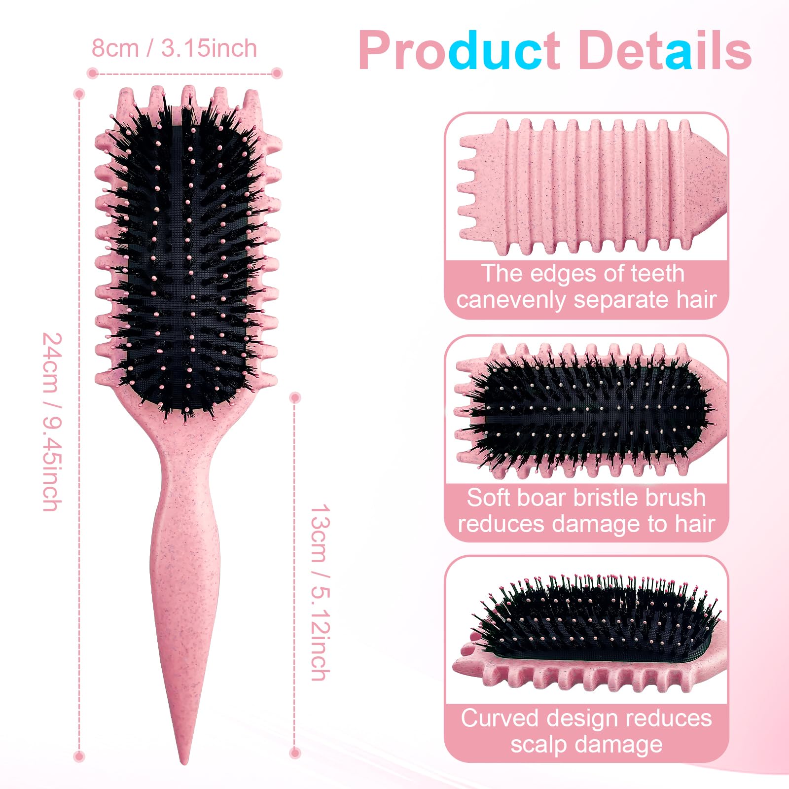 SMARTBEST Candy Brush ergonomic-handle design enables comfortable styling and precise curl shaping