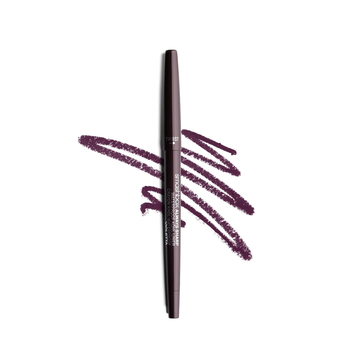 Smashbox Always Sharp cap twist self-sharpening tip for precise eyeliner application.
