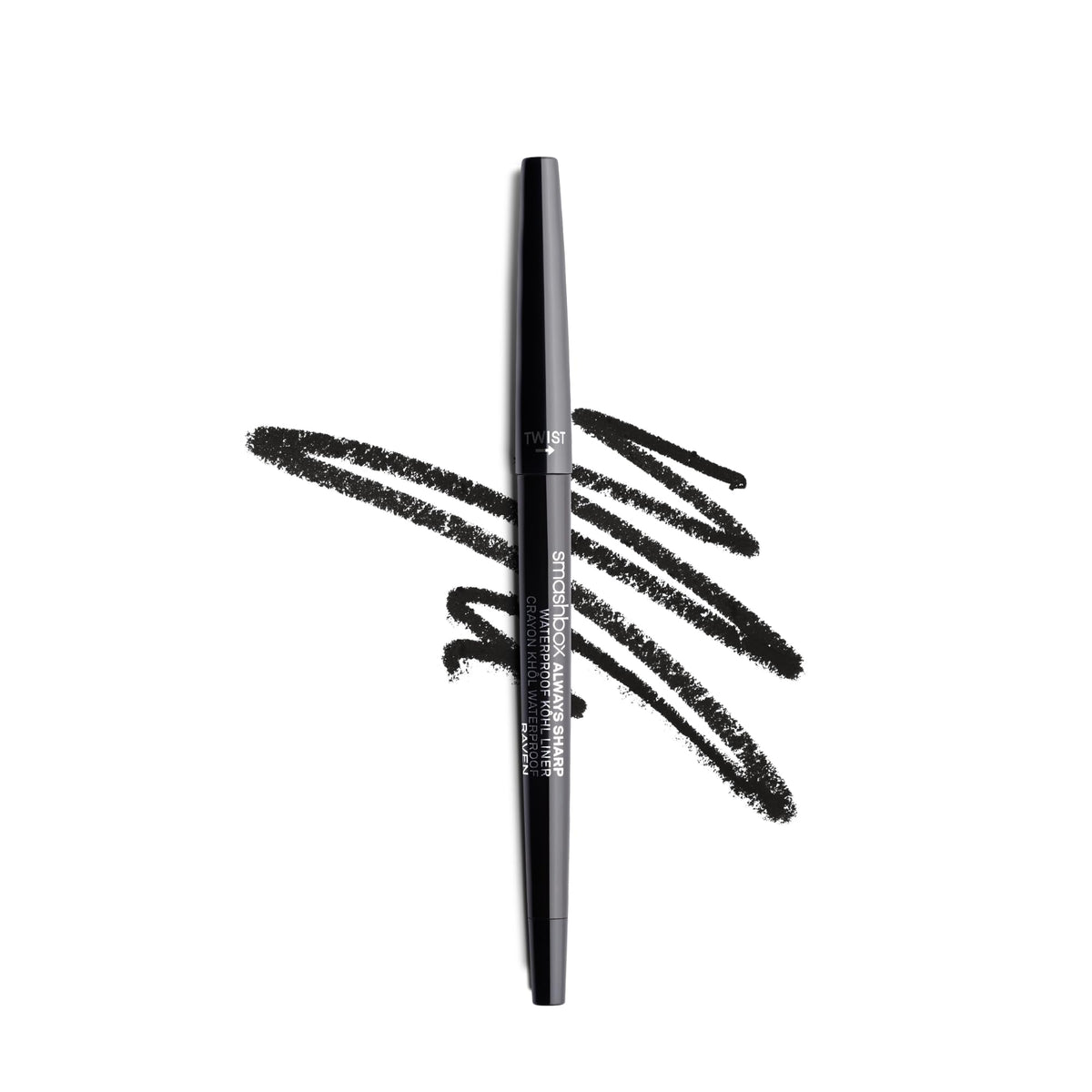 Smashbox Always Sharp Kohl eyeliner cap twist self-sharpening tip.