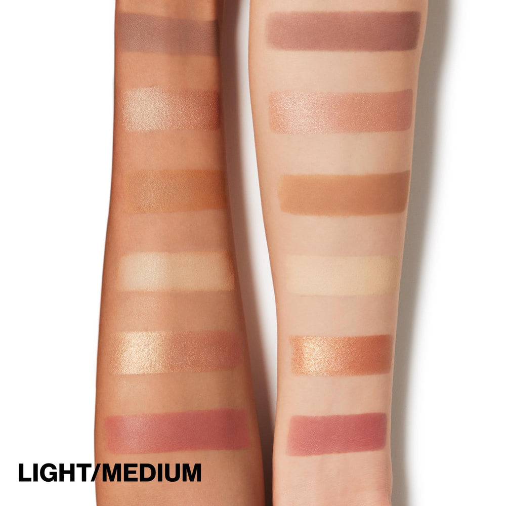 Smashbox Cali Contour Palette highlighter shade adds glow on cheekbones.