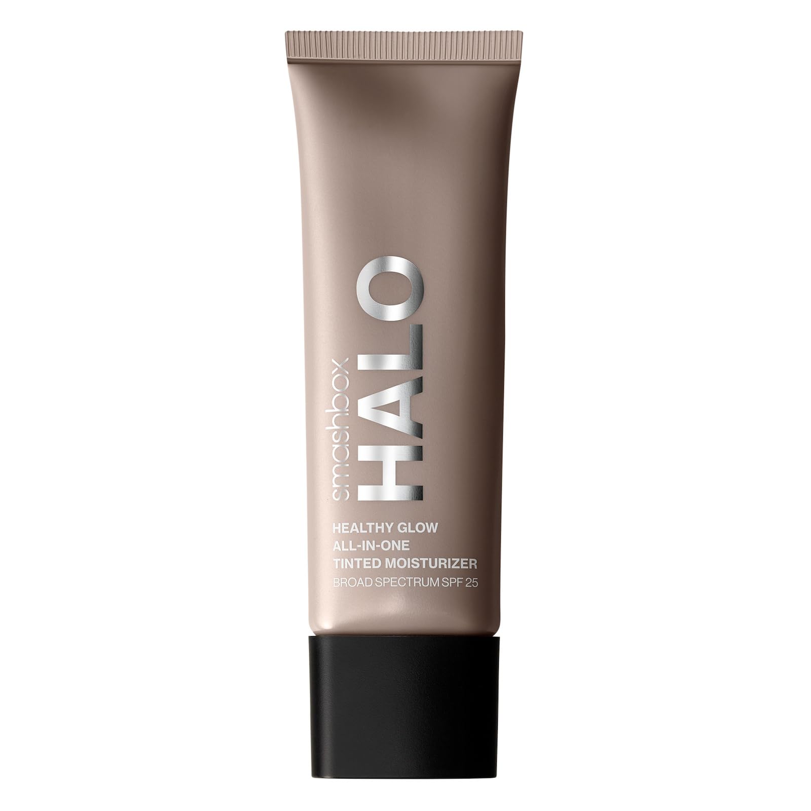 Smashbox Halo Healthy Glow tinted moisturizer bottle showing lightweight, dewy finish and hydration