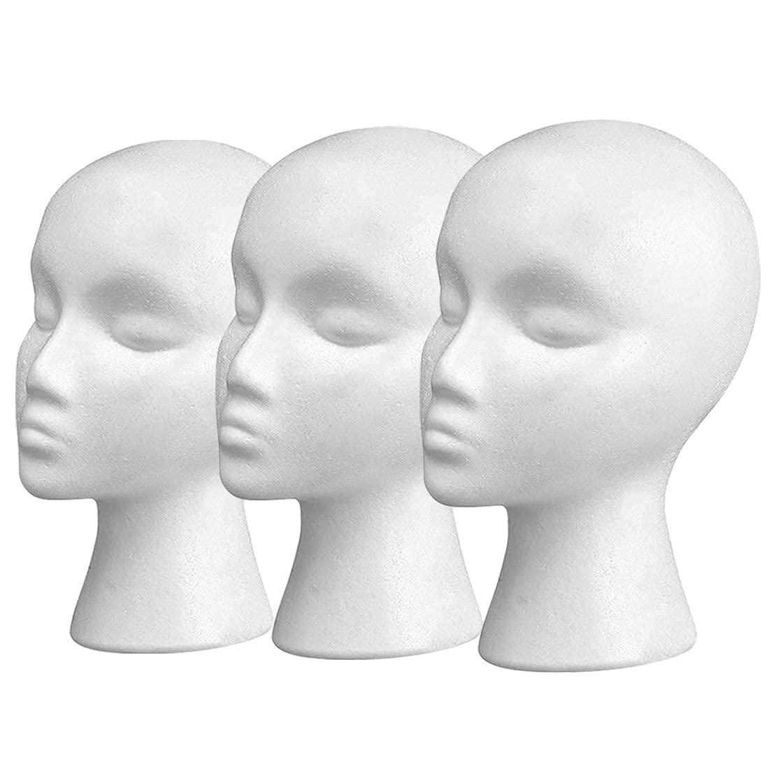 Smilco 11-inch tall female foam wig head for secure display and transport.