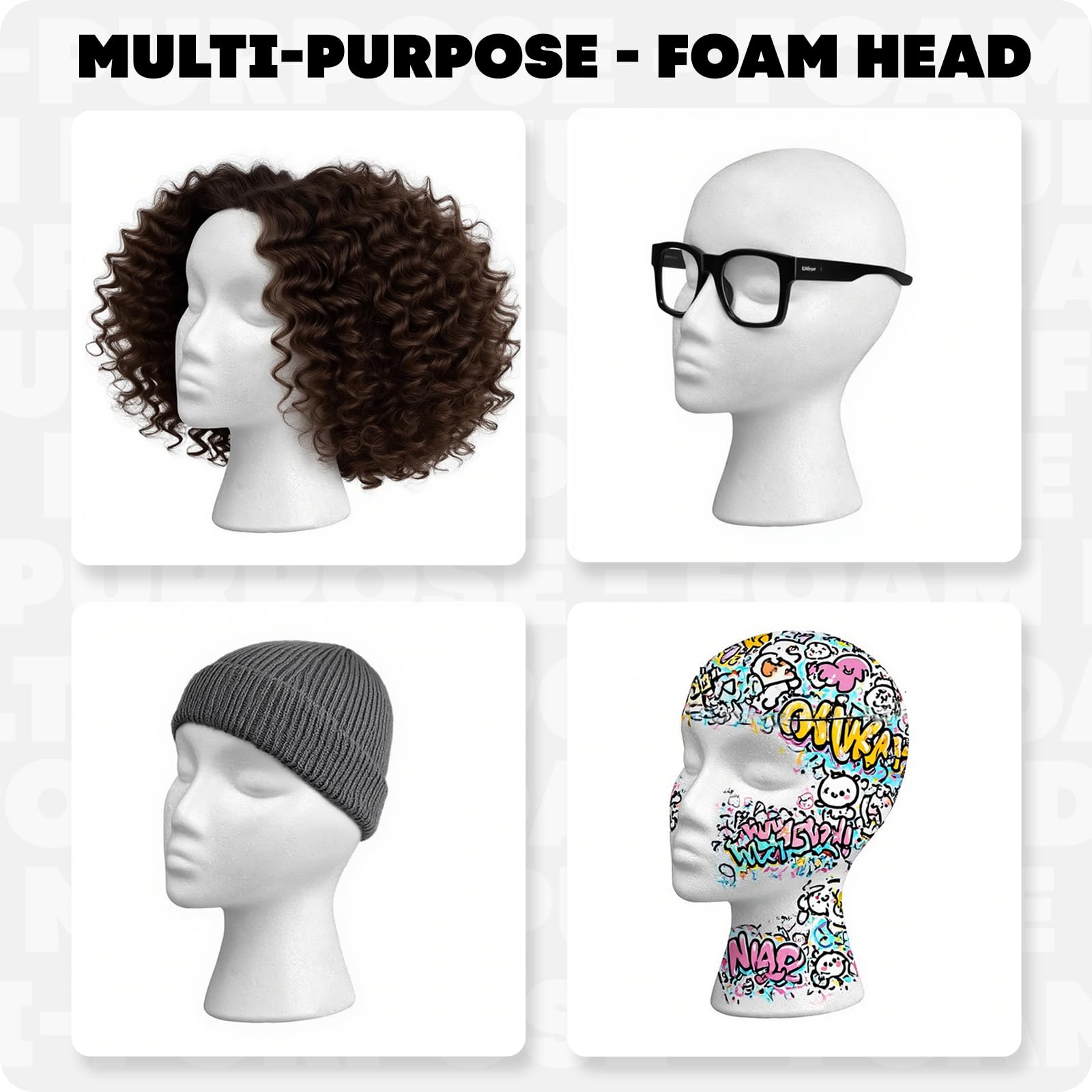 Smilco wig head setup is quick and easy for touch-ups.
