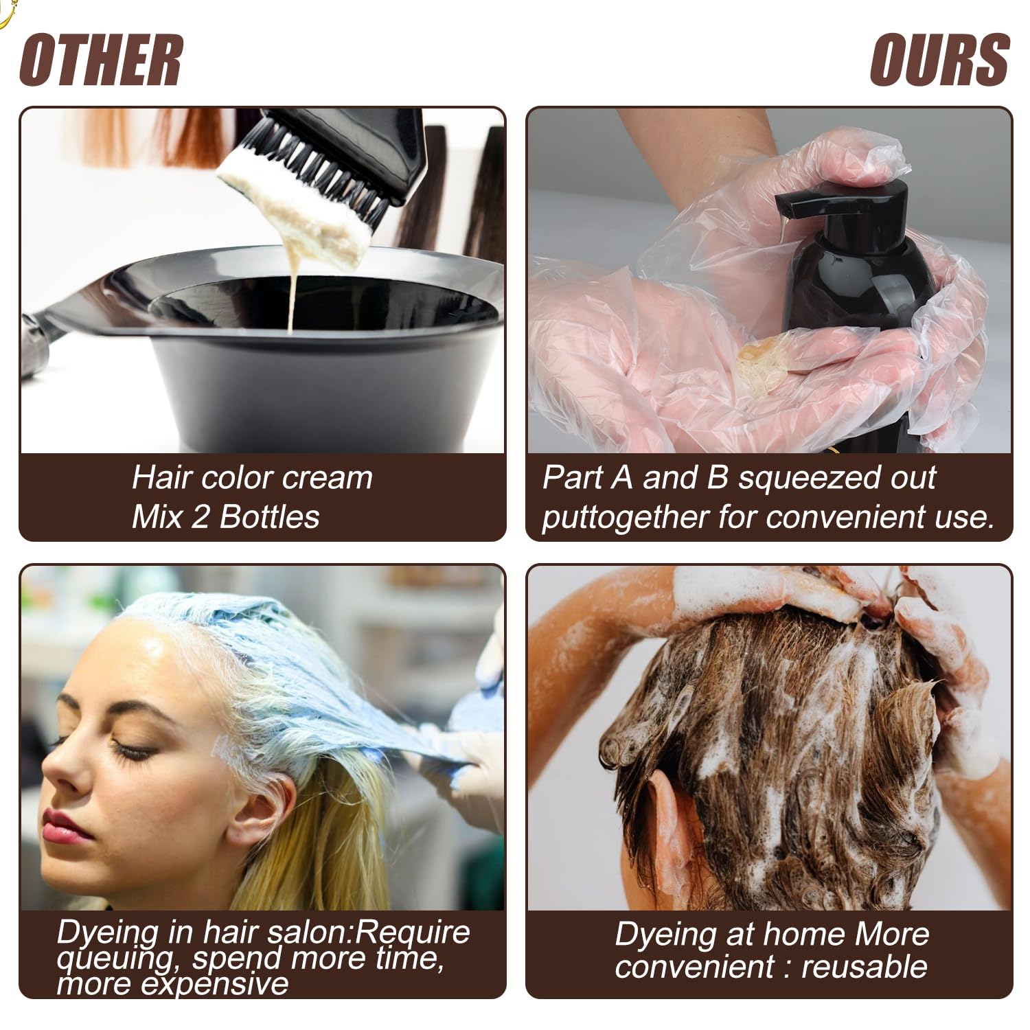 Sminktec 3 in 1 dye shampoo ready for shower-time use in minutes