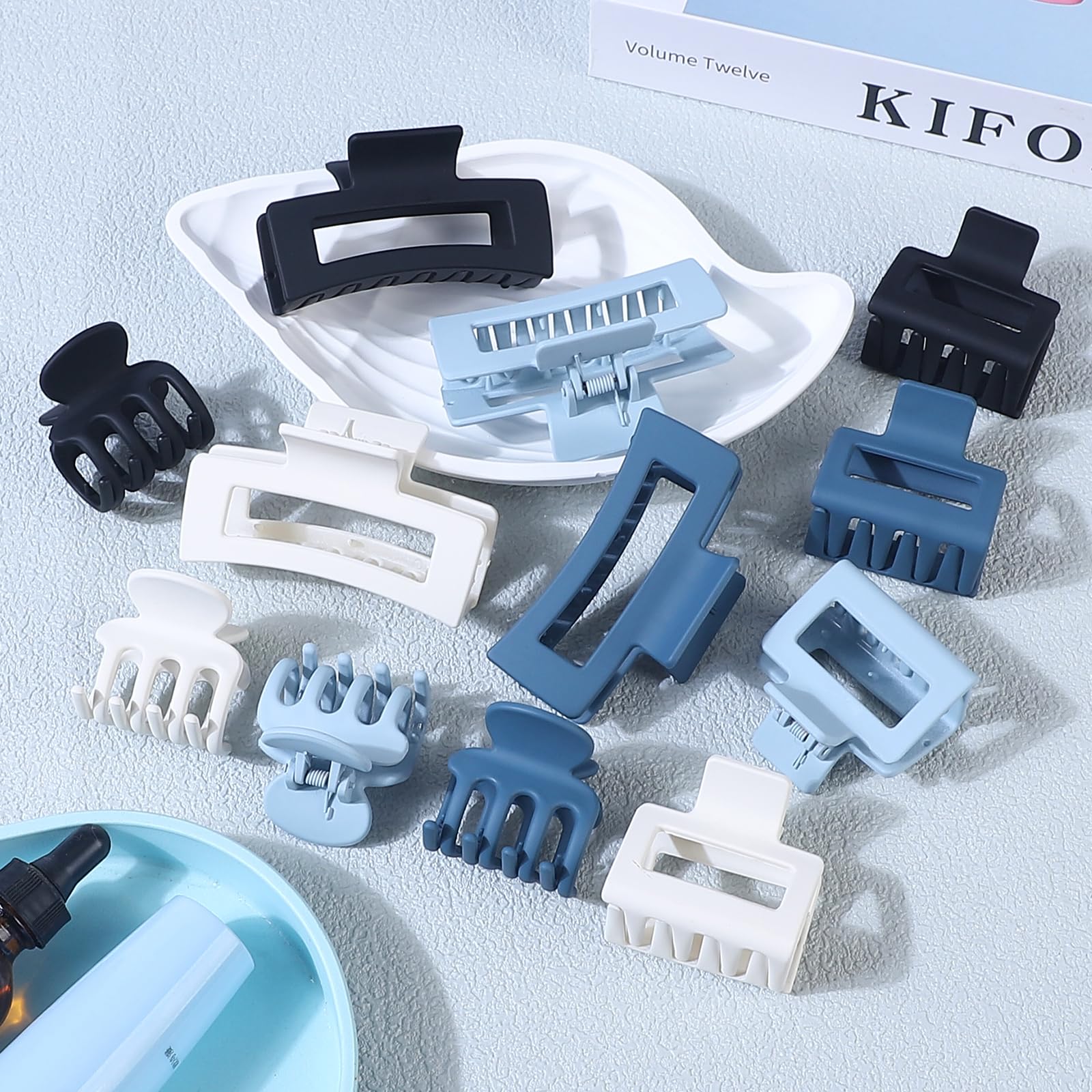 SMKSL 3 Styles big blue square clip strong hold for thick hair