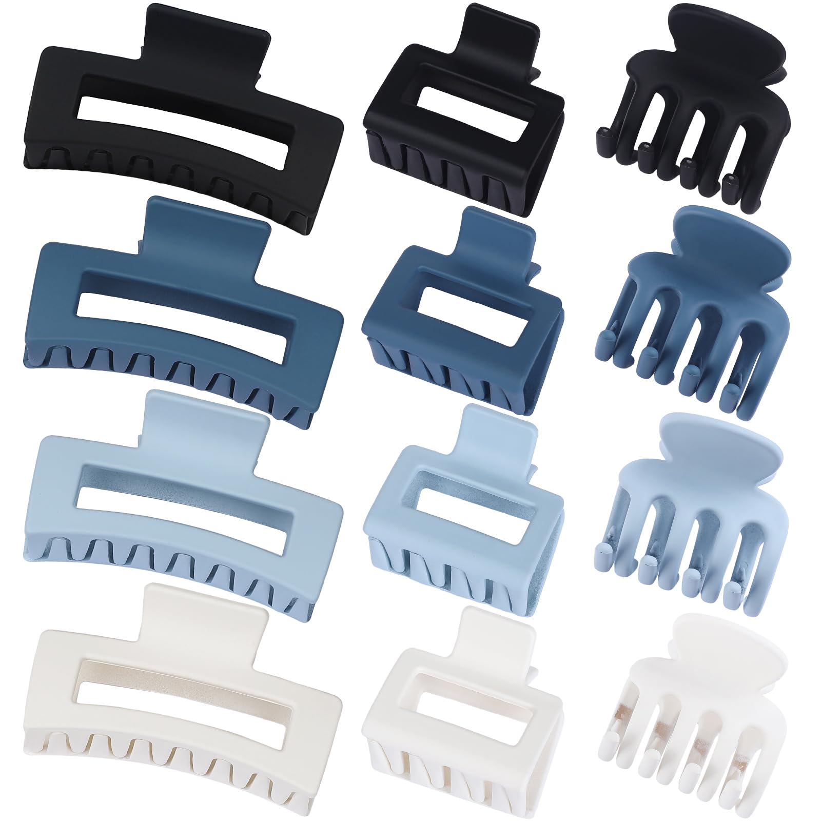 SMKSL 3 Styles medium square blue clip versatile grip for mid-length hair