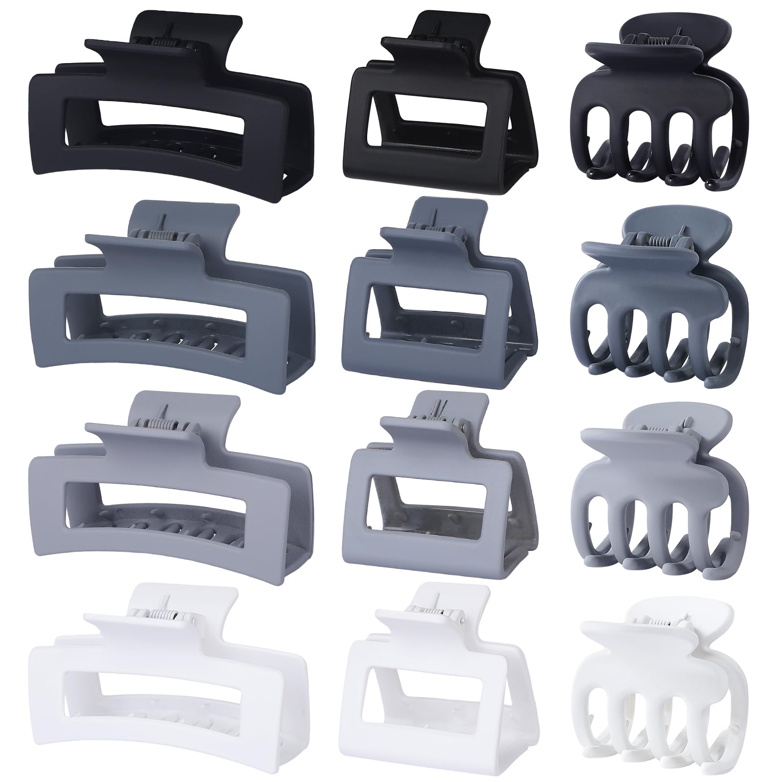 SMKSL 3 Styles hair clips package in gray for versatile styling