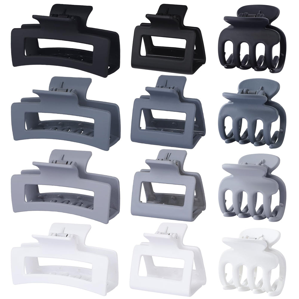 SMKSL 3 Styles hair clips package in gray for versatile styling