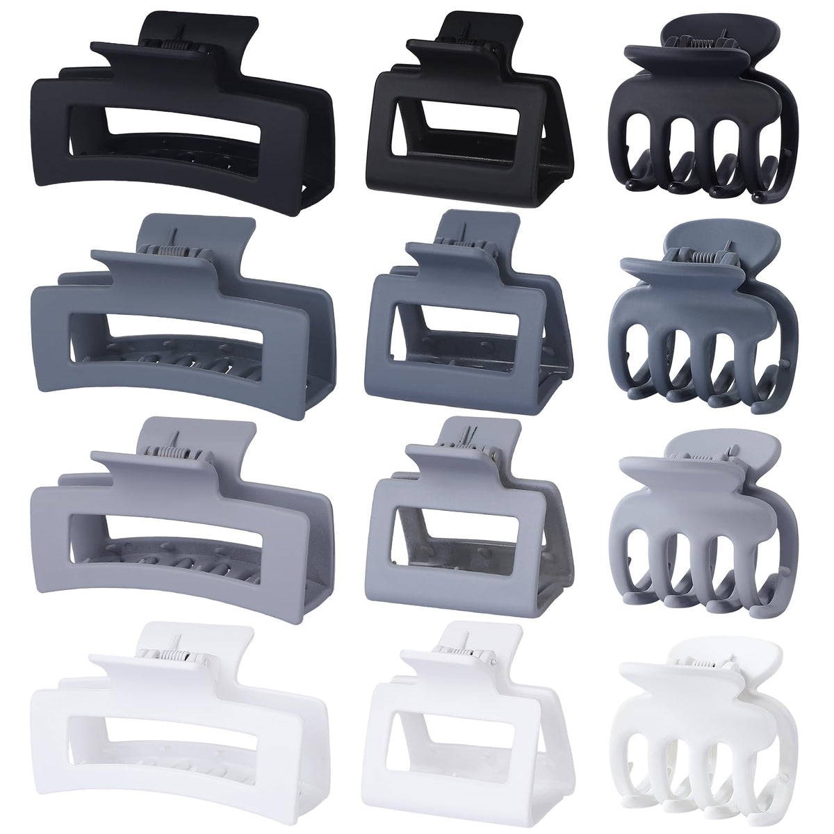 SMKSL 3 Styles hair clips package in gray for versatile styling