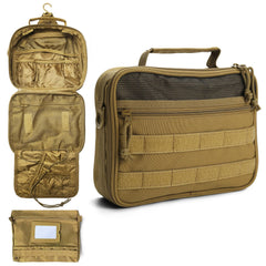 SMONT Toiletry Bag exterior brown, rugged travel companion for short trips.