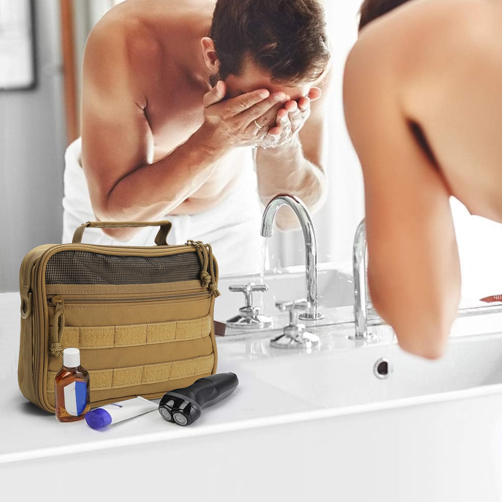 SMONT Toiletry Bag interior soft microfiber lining protects delicate items.