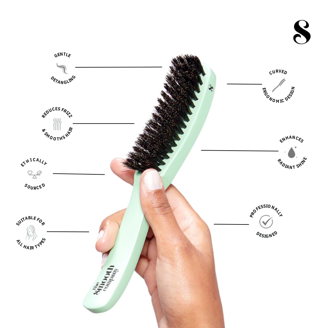 Mane Master curved brush after use shows smooth, frizz-free finish