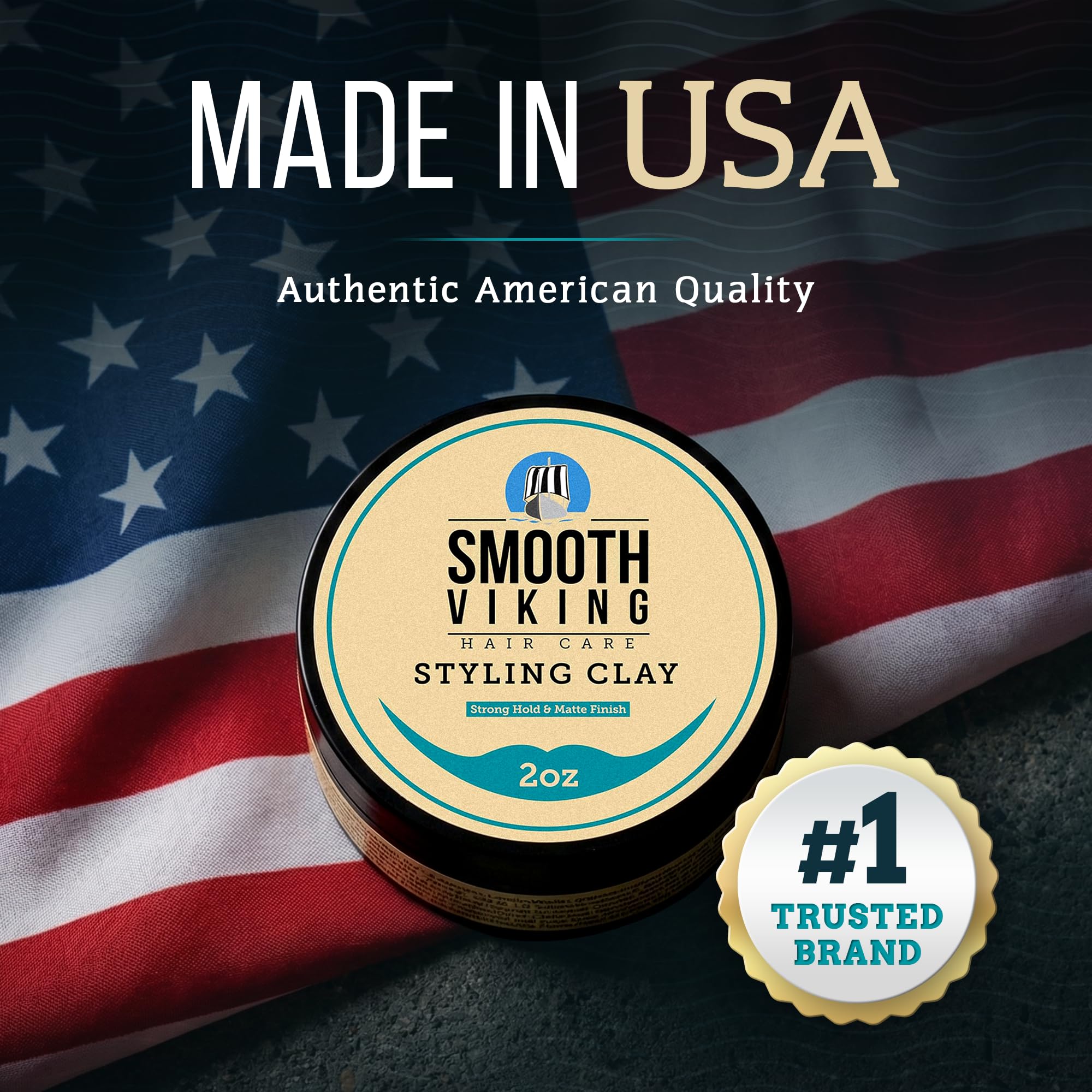 Smooth Viking Hair Clay, textura mate para look natural sin brillo.