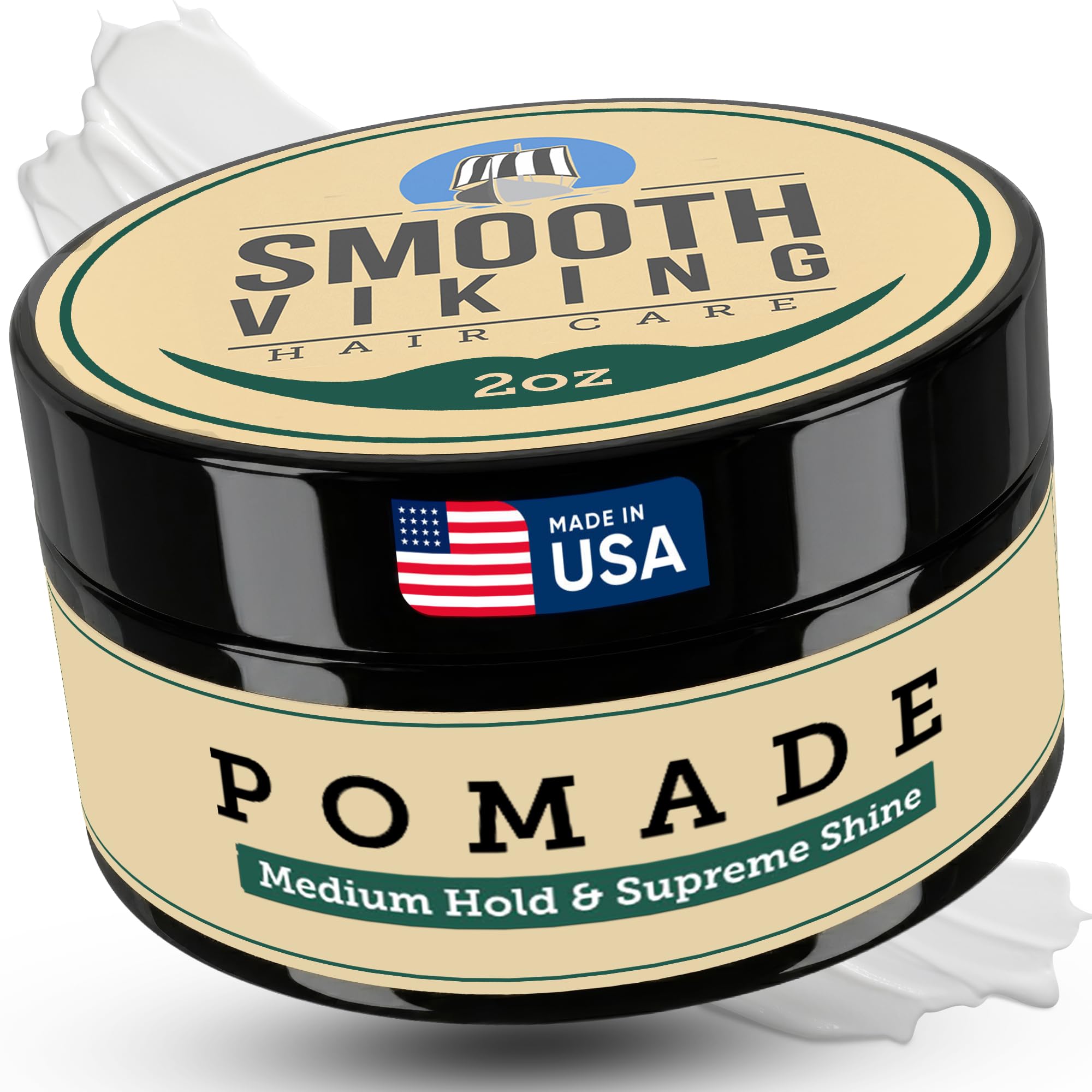 Smooth Viking Pomada en botella con brillo alto y fijación media para todo tipo de cabello
