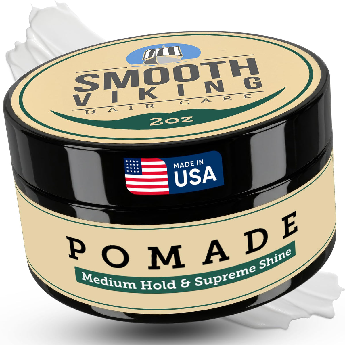 Smooth Viking Pomada en botella con brillo alto y fijación media para todo tipo de cabello