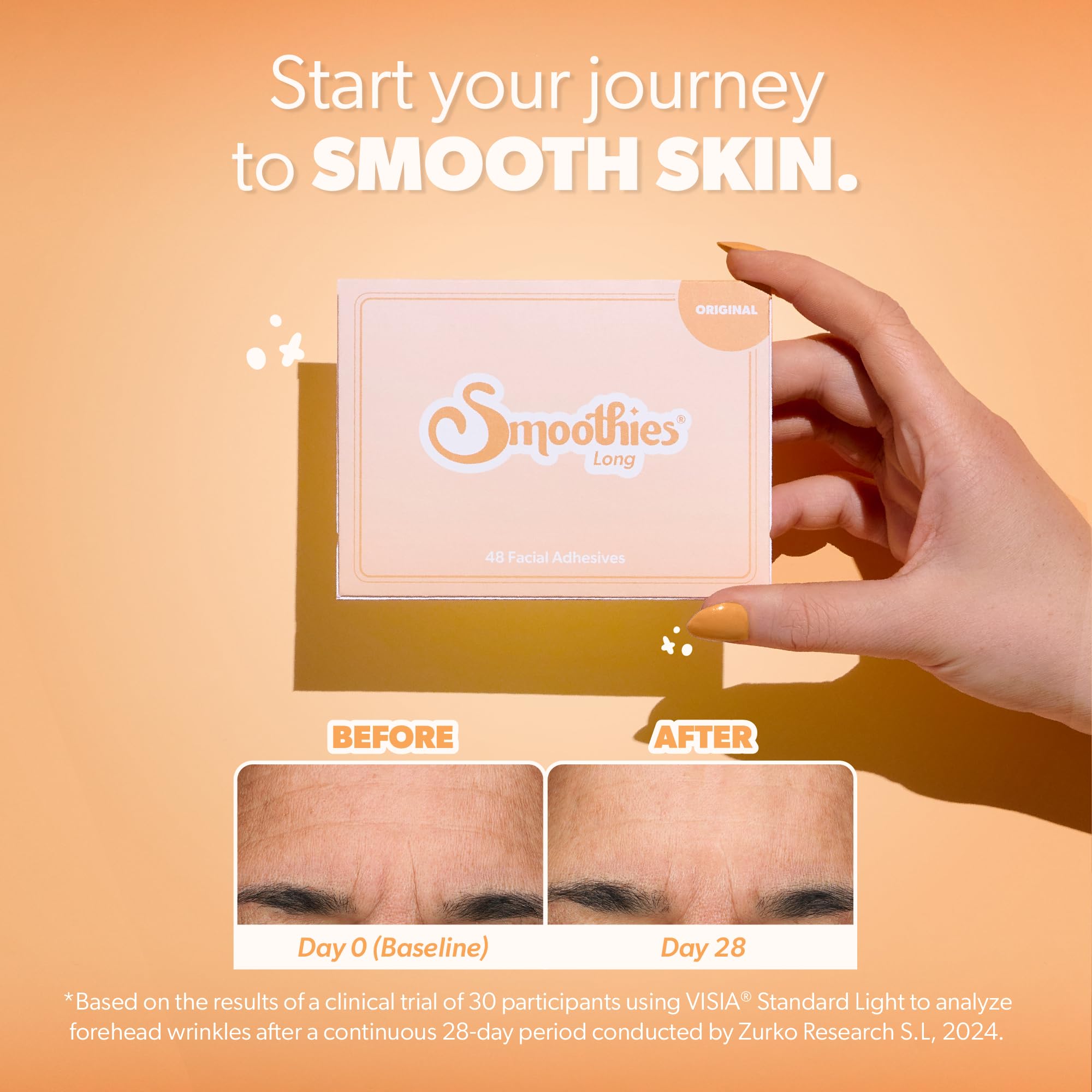 Parches Smoothies para frente: adherencia firme para uso nocturno.