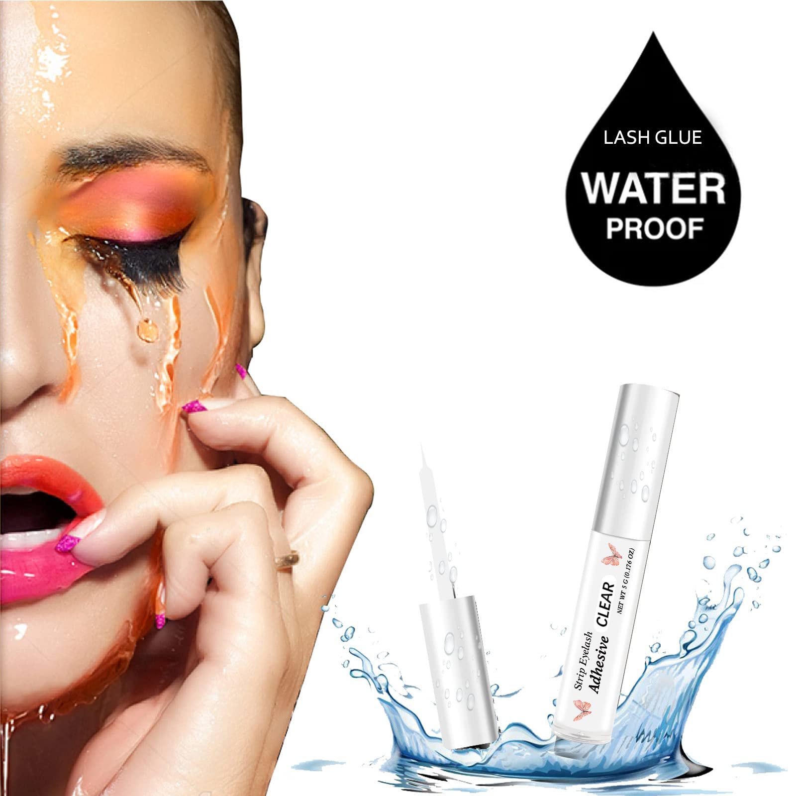 SMSUX adhesive dries clear for seamless lash integration.