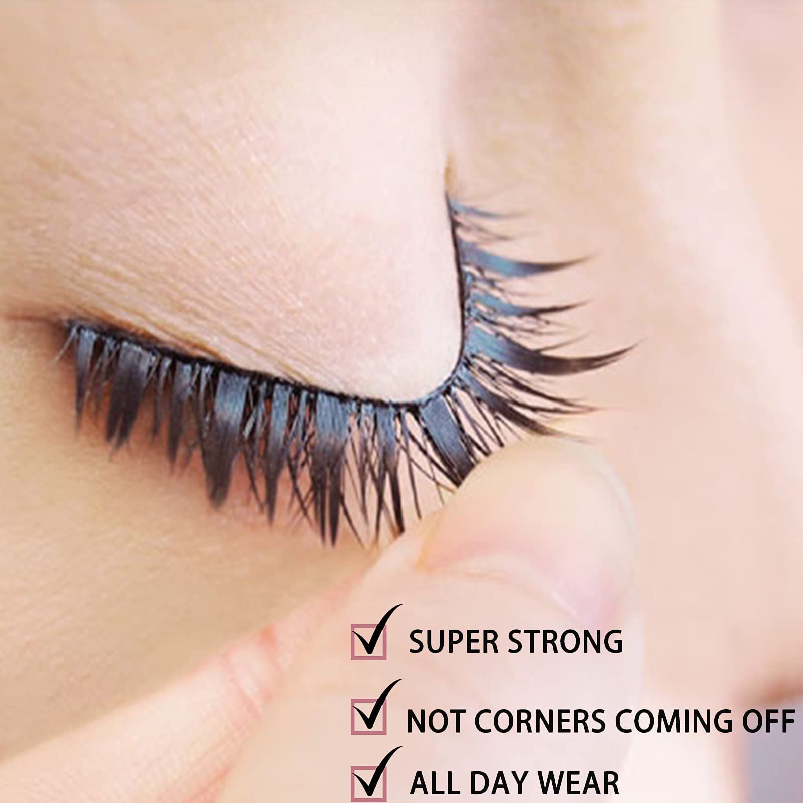 SMSUX glue brush tip enables precise placement for natural-looking lashes.