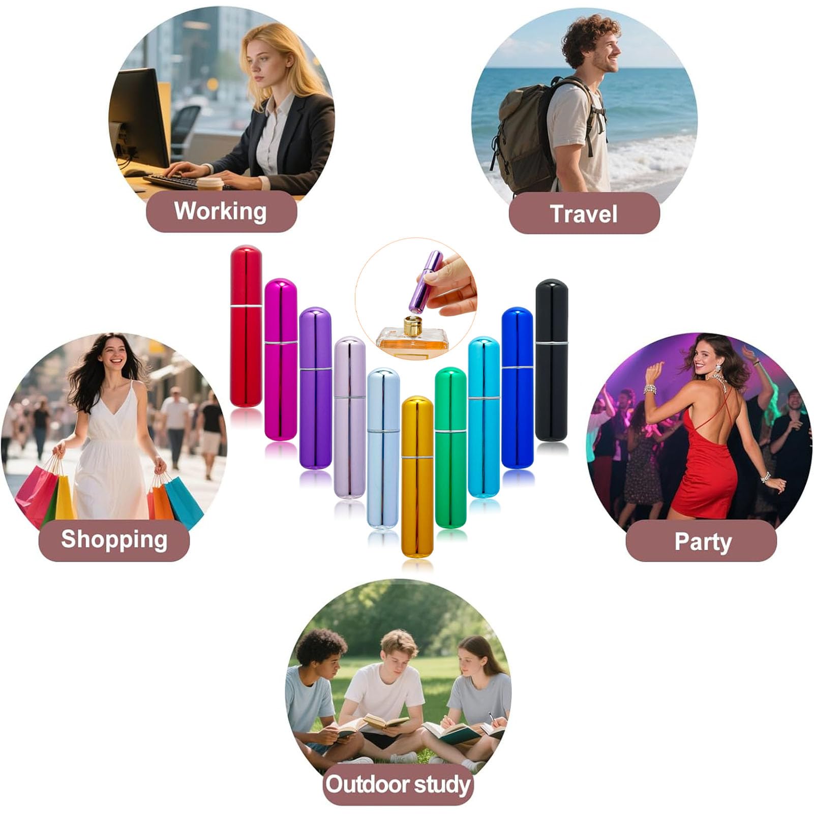 Smtheasy fashion colors travel atomizer set enhances travel style