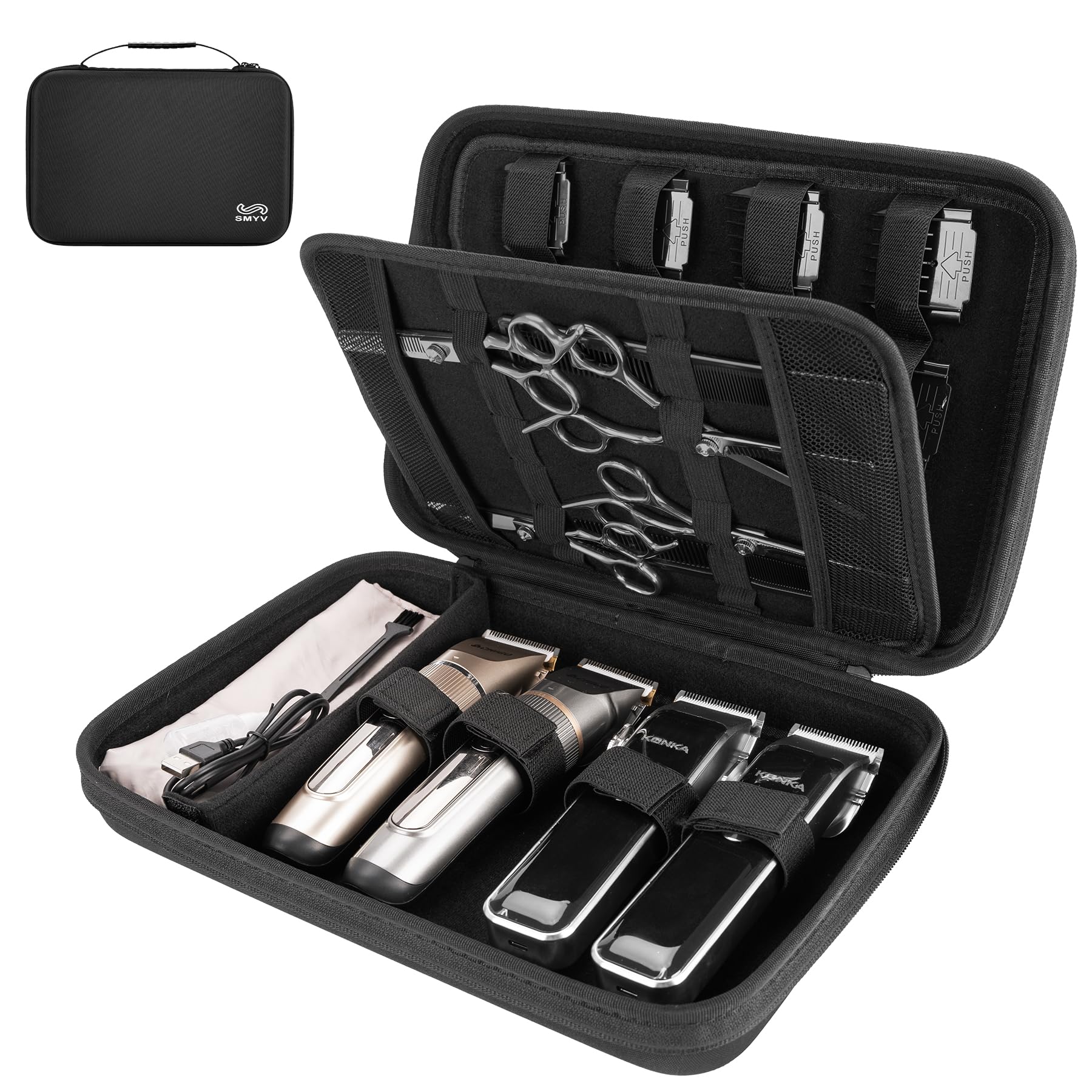 SMYV barber bag for clippers case secures tools on-the-go with durable storage.