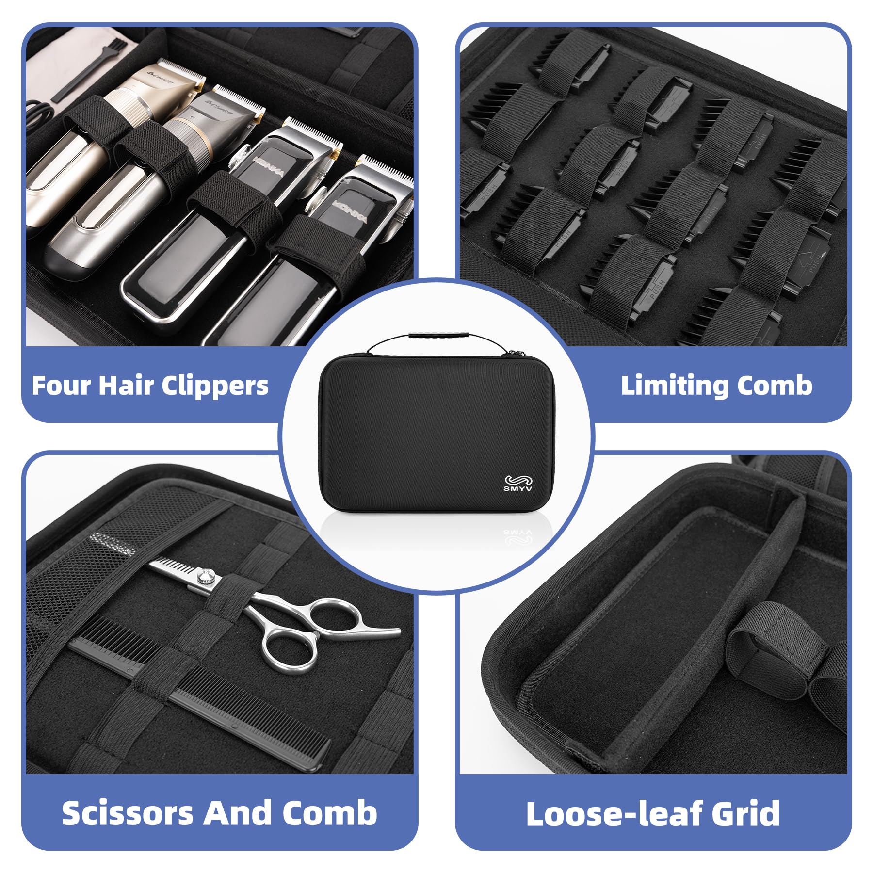 SMYV inside-pocket mesh keeps USB cables, brushes, and oils organized.