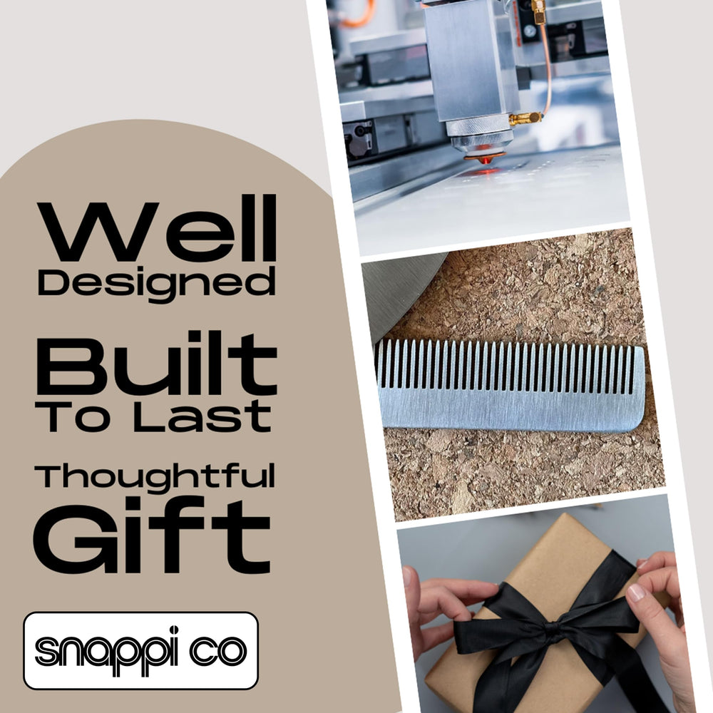 Snappi Co metal folding beard comb, 304 stainless steel, durable