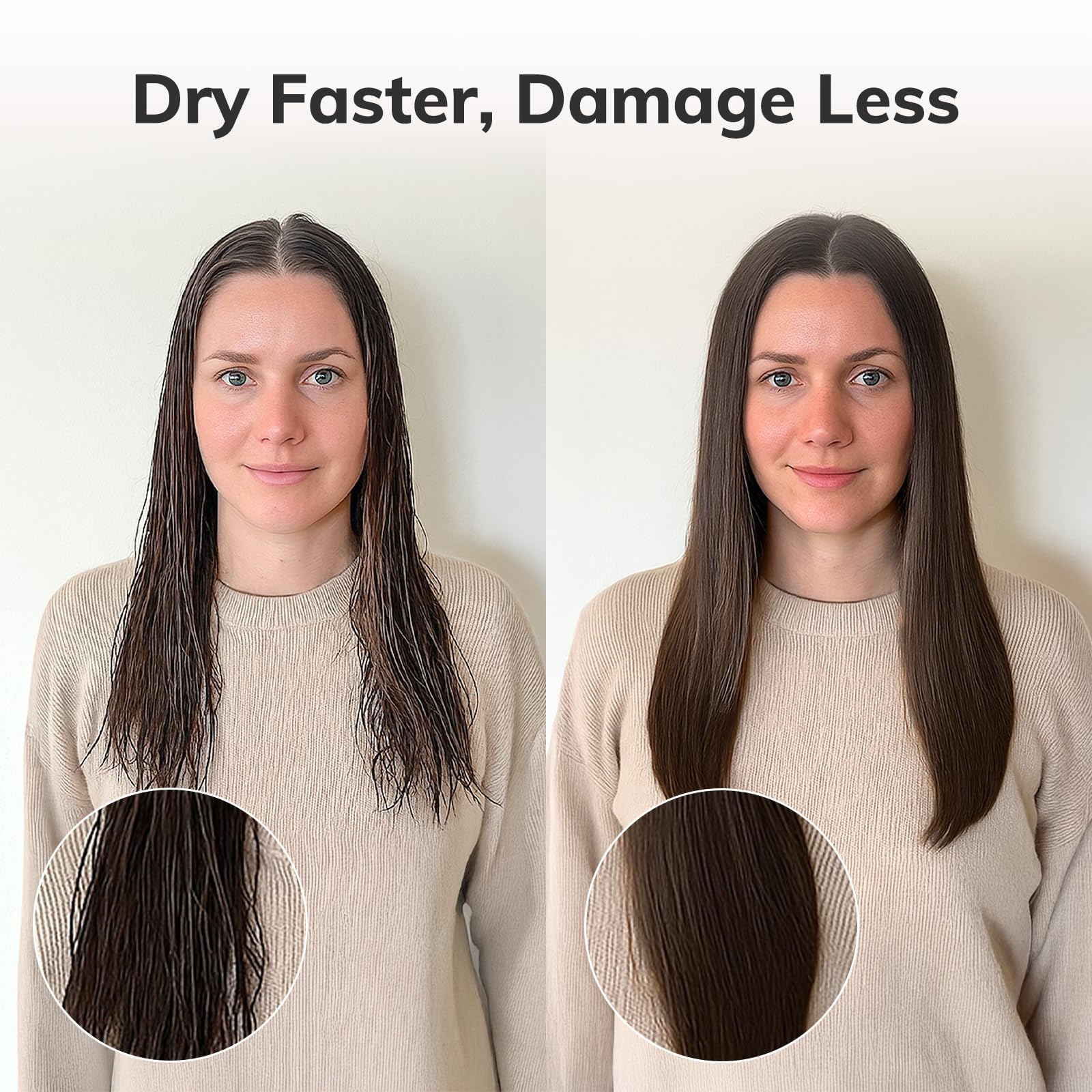 Sndyi round brush vented ceramic barrel heats evenly for faster styling.