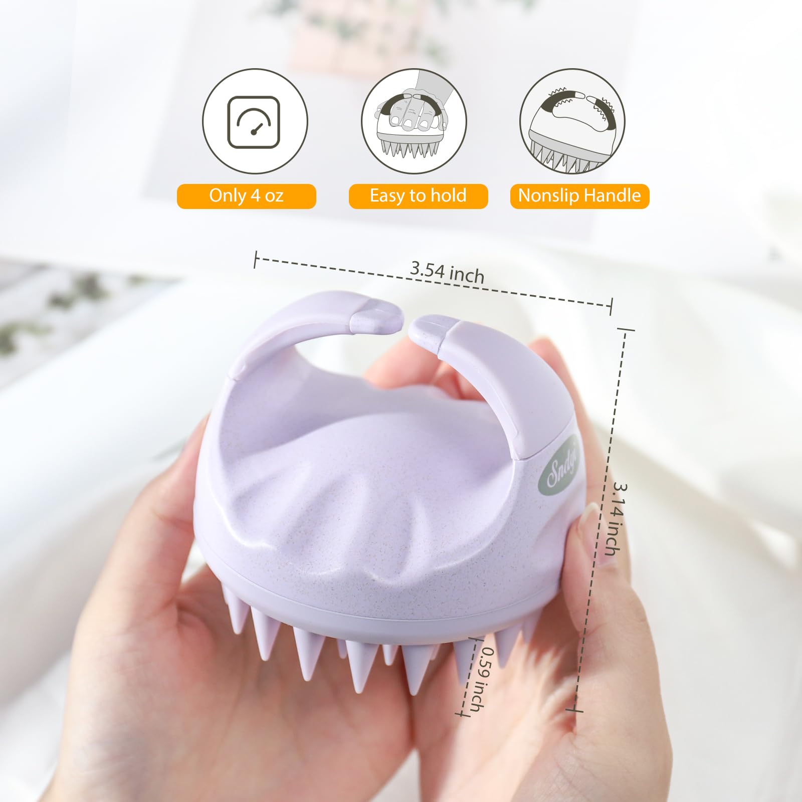 Sndyi massager penetrates thick hair to distribute shampoo to roots.