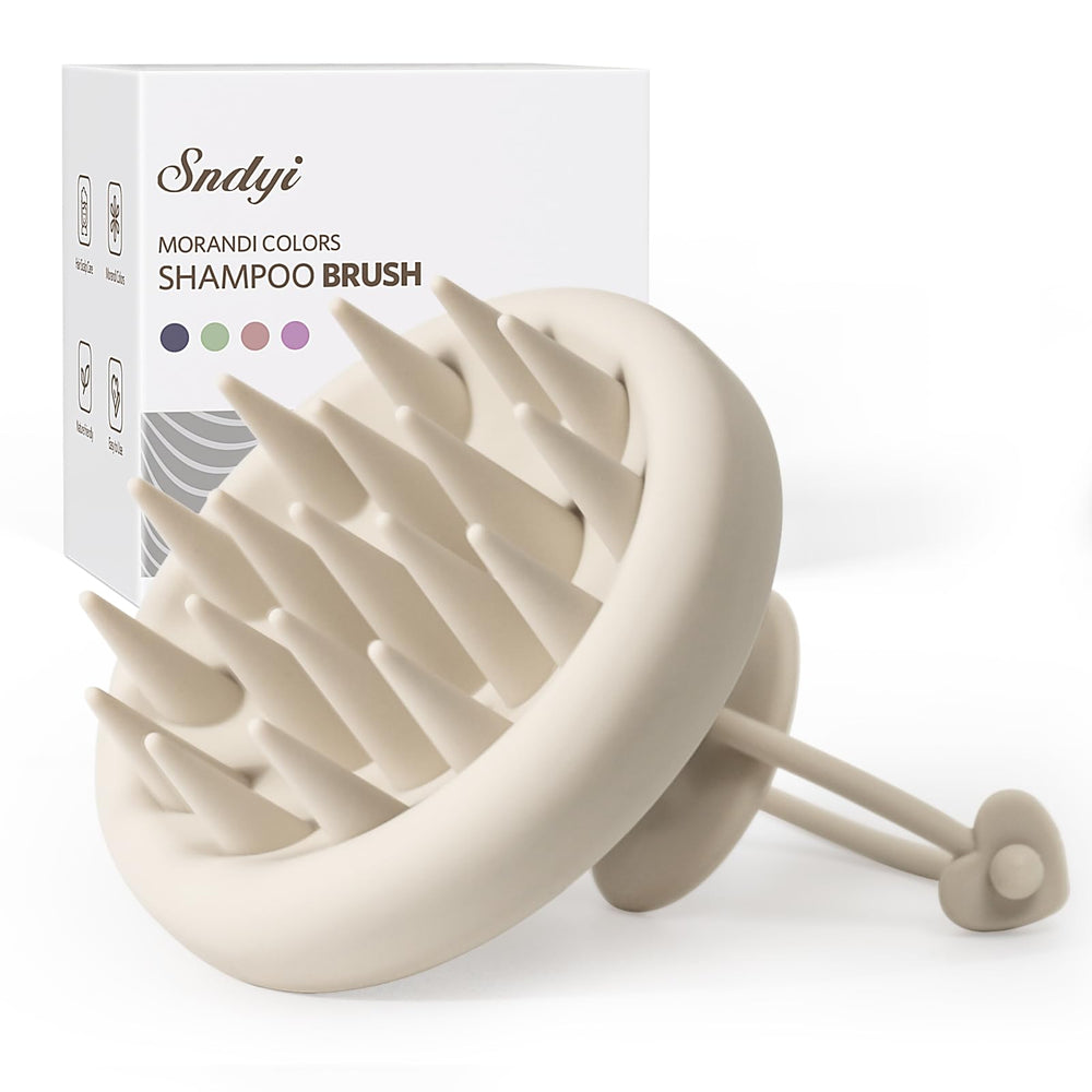 Sndyi scalp massager bristles close-up for gentle cleansing and soothing scalp