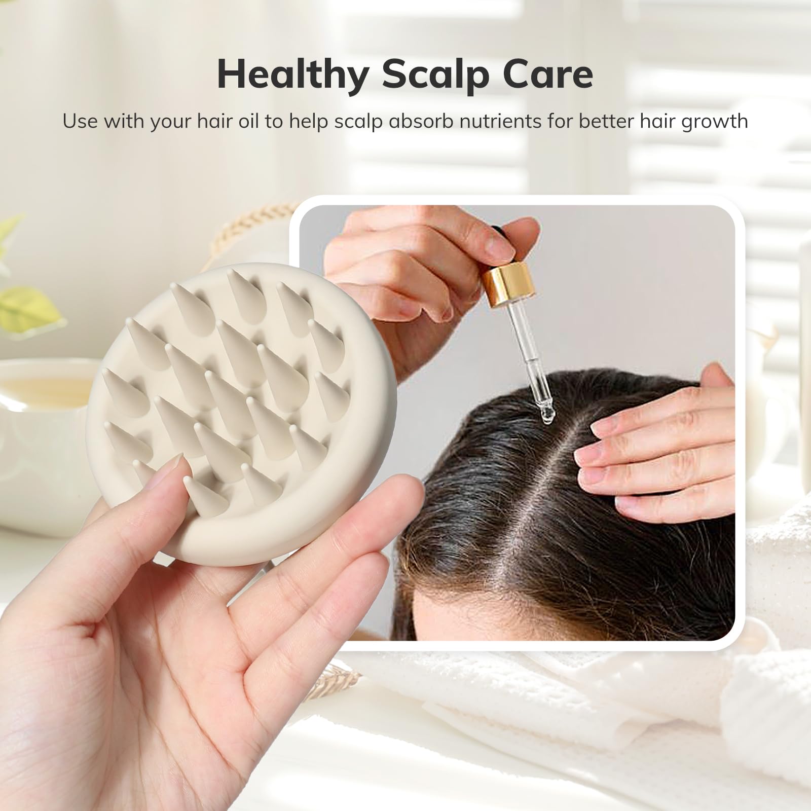 Sndyi scalp massager ergonomic handle for stable grip in wet conditions