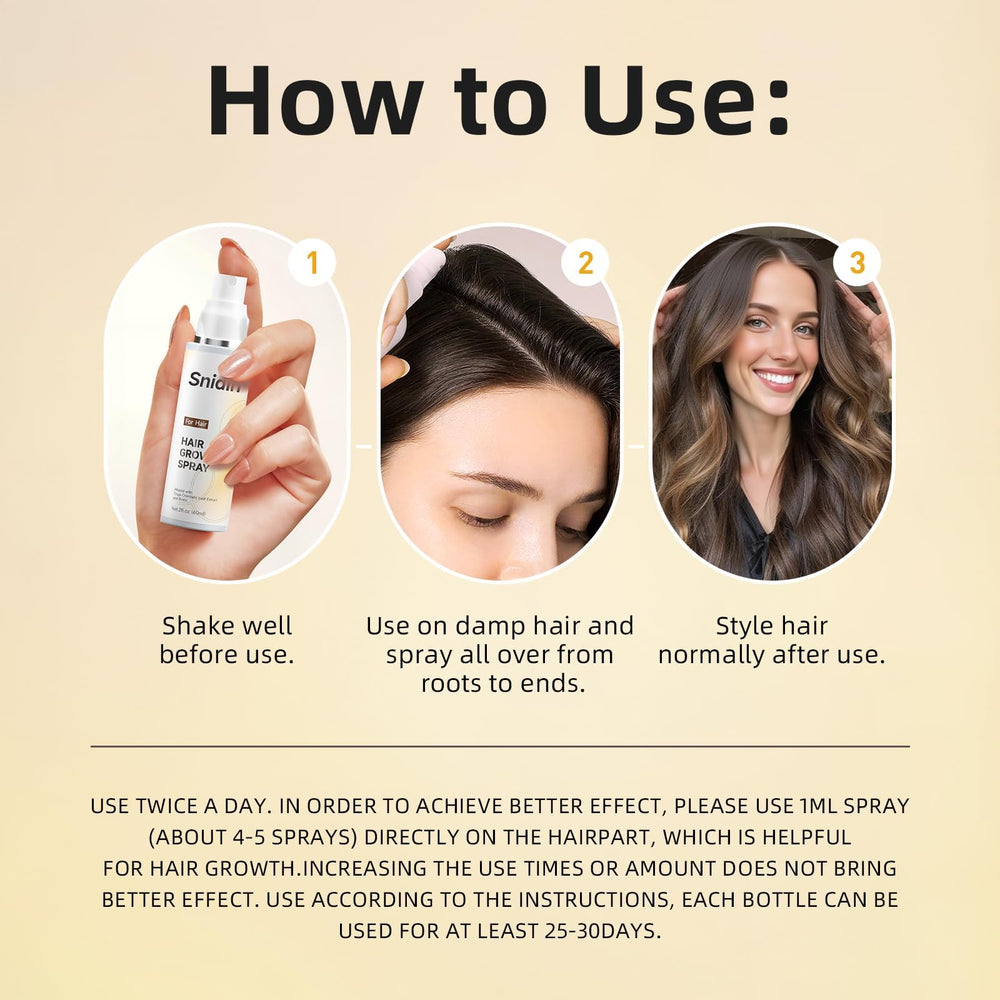 Snidin Hair Growth Spray applied while styling to help frizz control