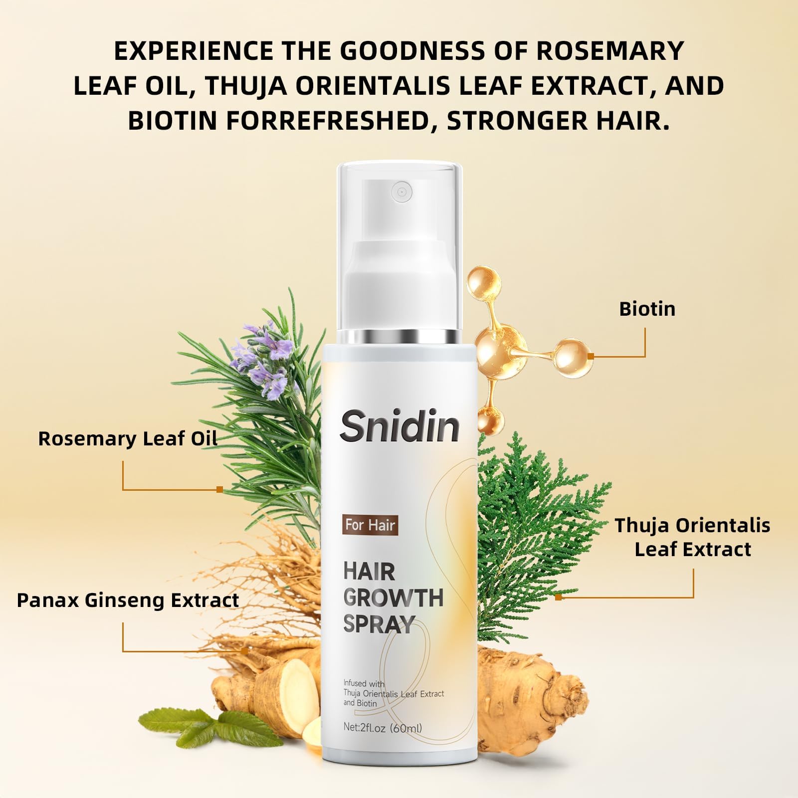 Snidin Hair Growth Spray results in fuller-looking hair appearance