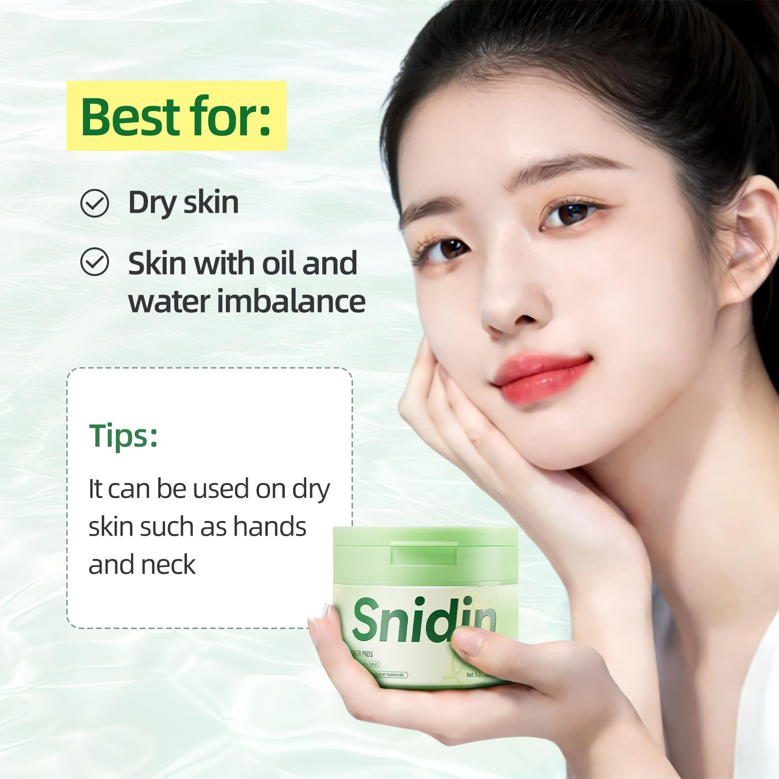 Snidin Toner Pads travel case with dustproof tweezers for hygienic use