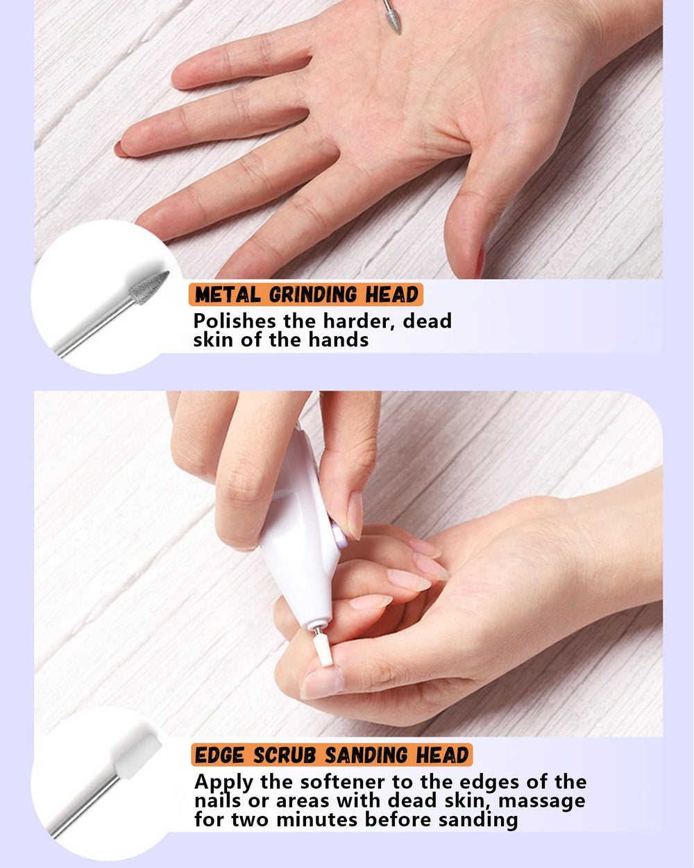 Snmzlc Diamond cuticle remover bits for gentle cuticle care