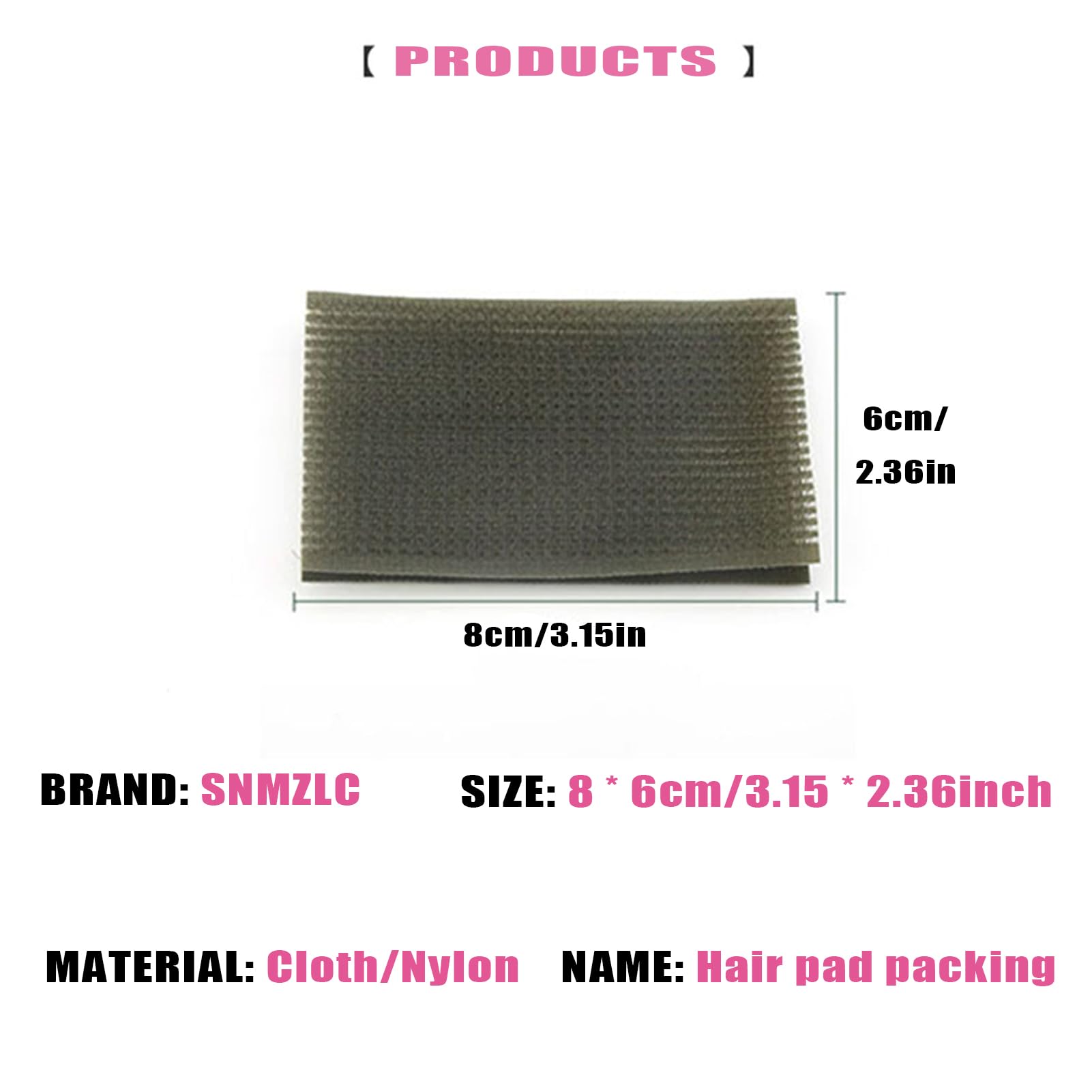 Franja rosa Snmzlc Hair Pad para fijar flequillos con precisión