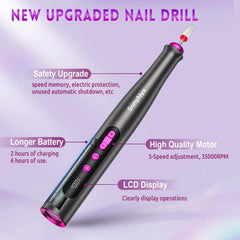 SnnyNyx cordless nail drill enables portable on-the-go filing and polishing