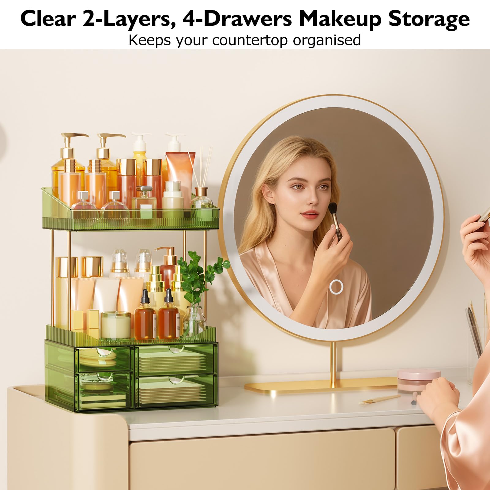SNSLXH ABS material organizer with easy-clean trays resists stains